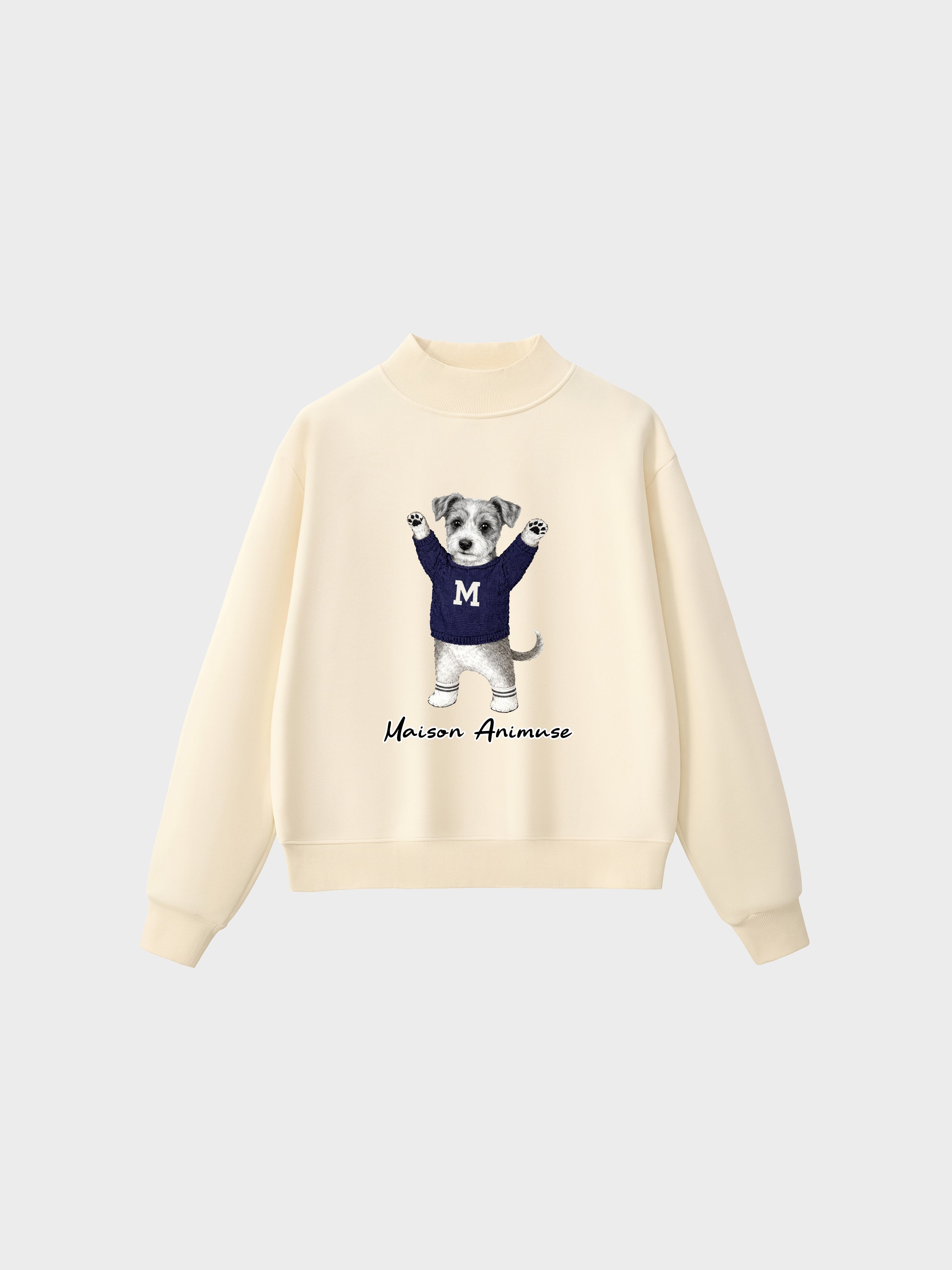 Fleece Mid-Neck Sweatshirt - Schnauzer