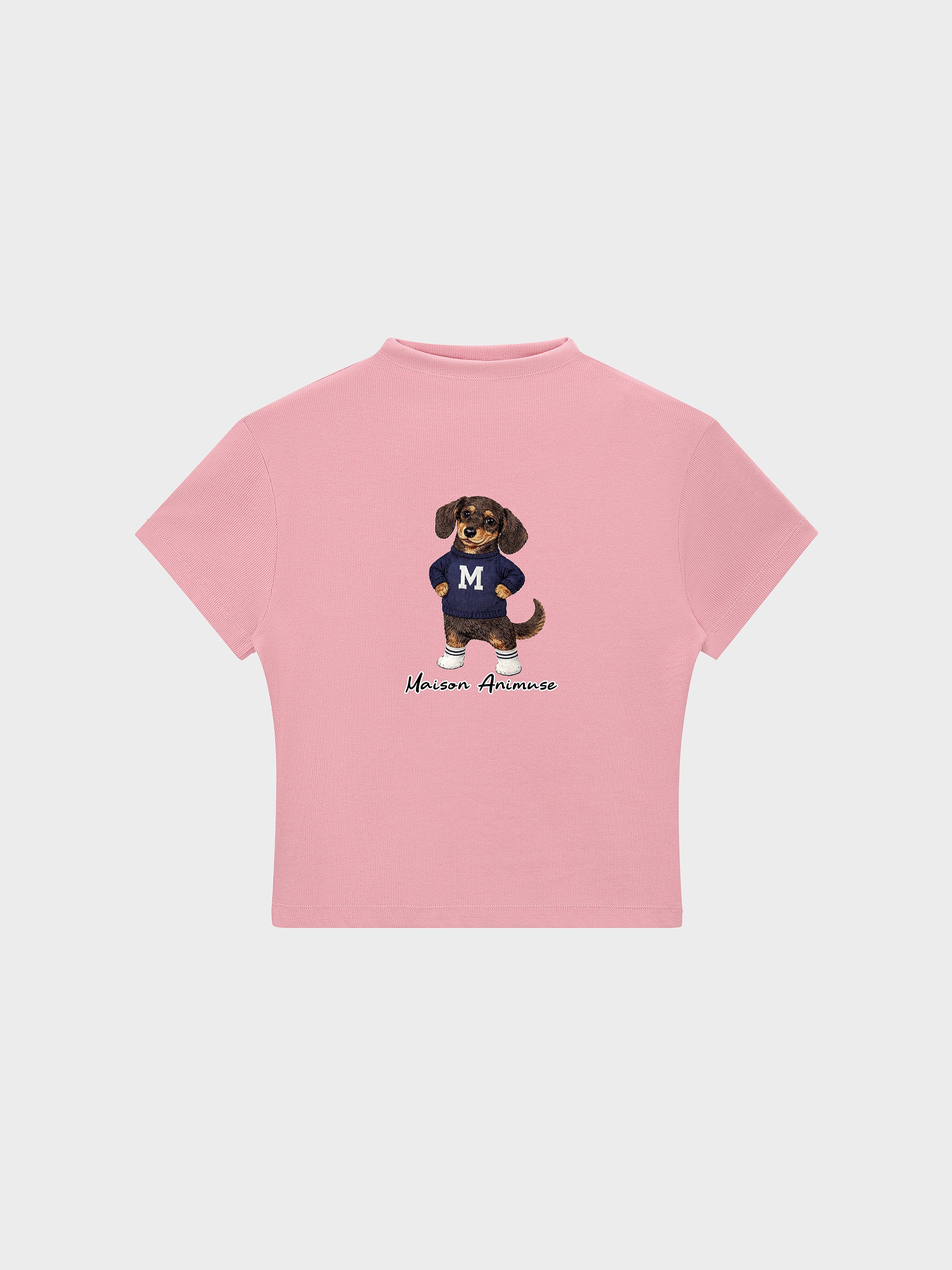 Womens Slim Fit Mid Neck T-Shirt - Dachshund