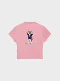 Womens Slim Fit Mid Neck T-Shirt - Blue and White Italian Greyhound
