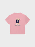 Womens Slim Fit Mid Neck T-Shirt - Cream French Bulldog
