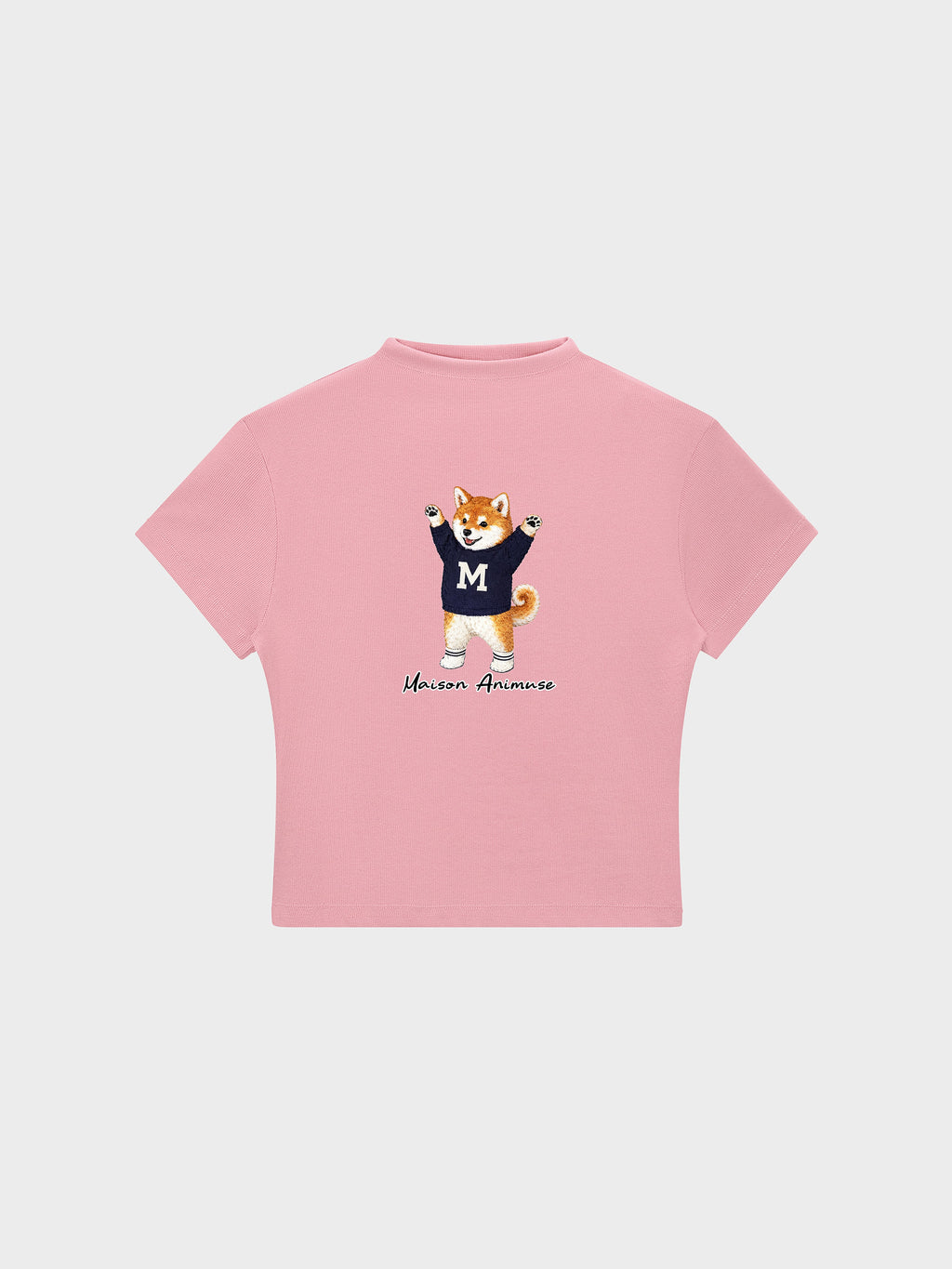 Womens Slim Fit Mid Neck T-Shirt - Shiba Inu