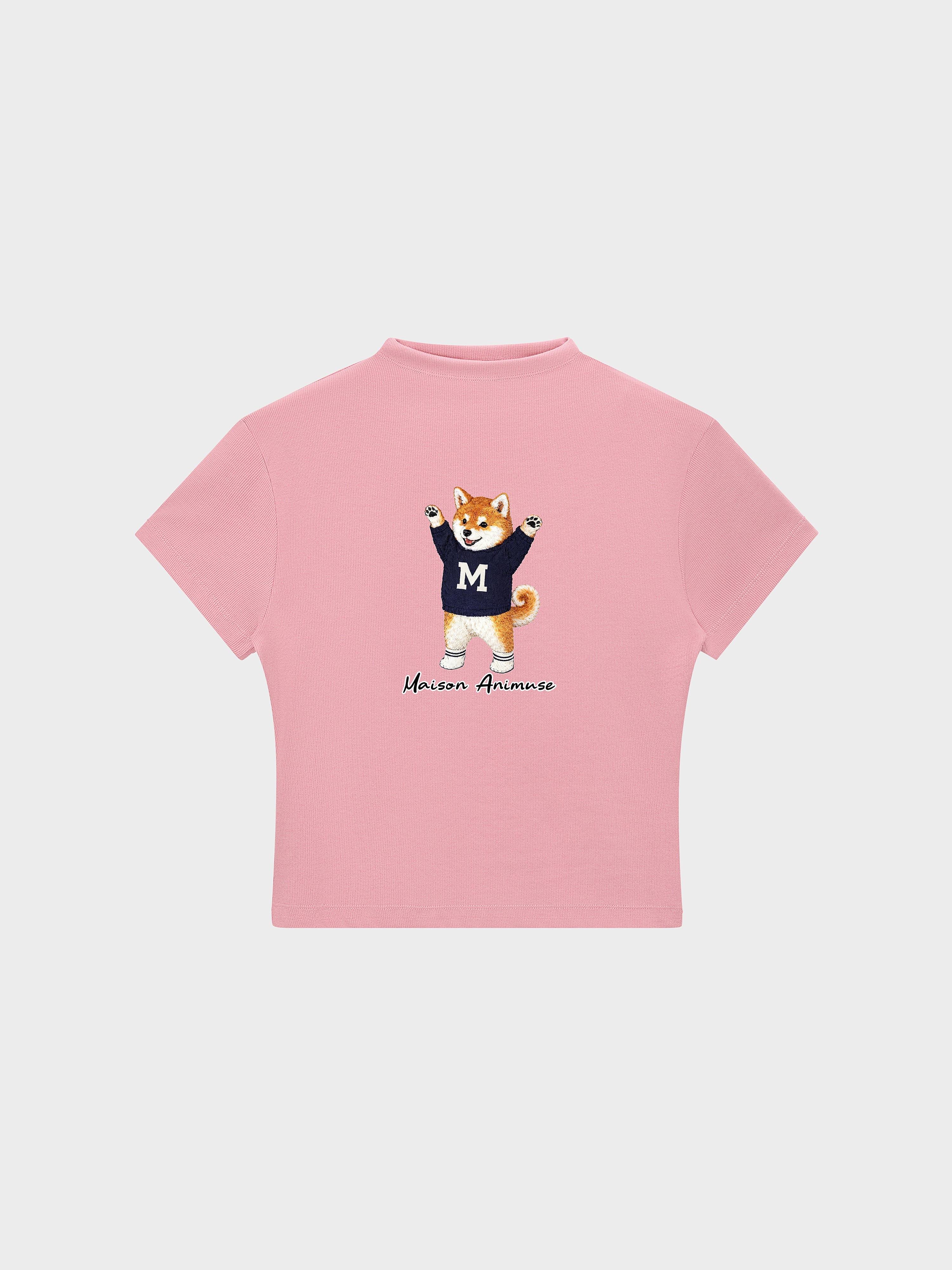 Womens Slim Fit Mid Neck T-Shirt - Shiba Inu