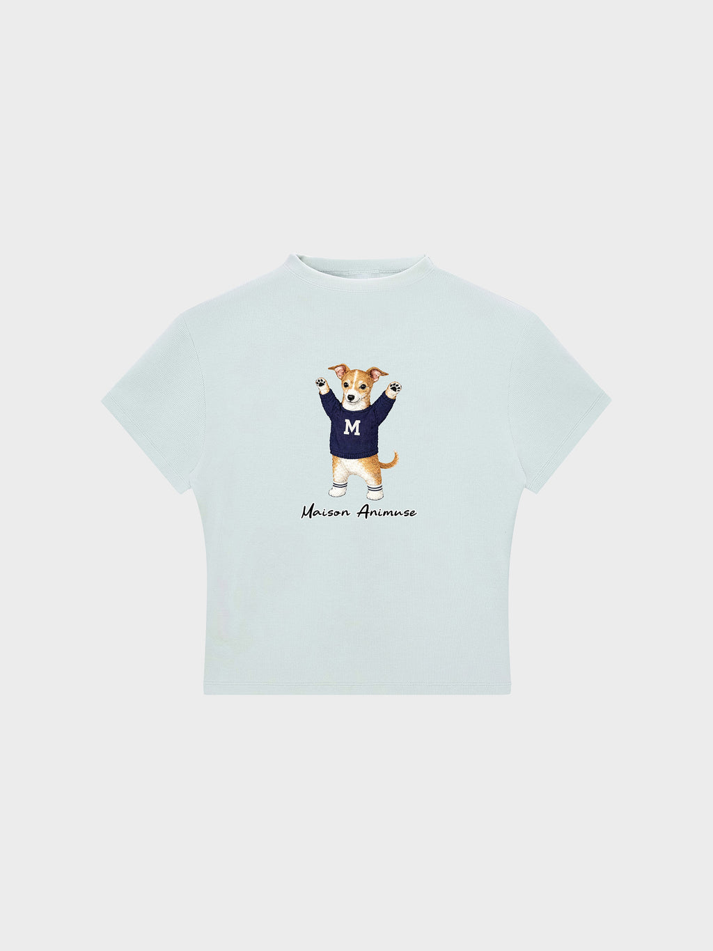 Womens Slim Fit Mid Neck T-Shirt - Sable and White Italian Greyhound