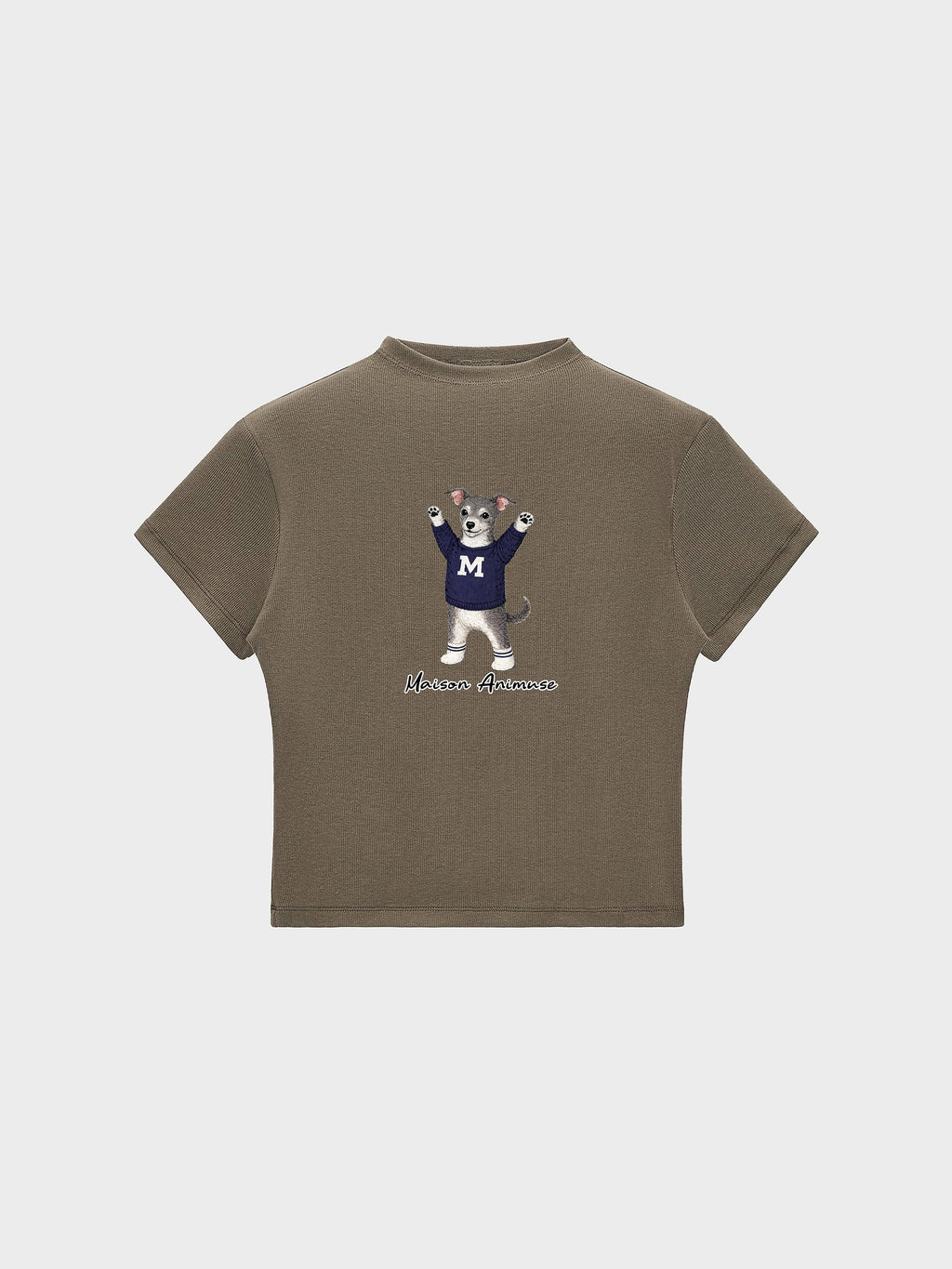 Womens Slim Fit Mid Neck T-Shirt - Blue and White Italian Greyhound