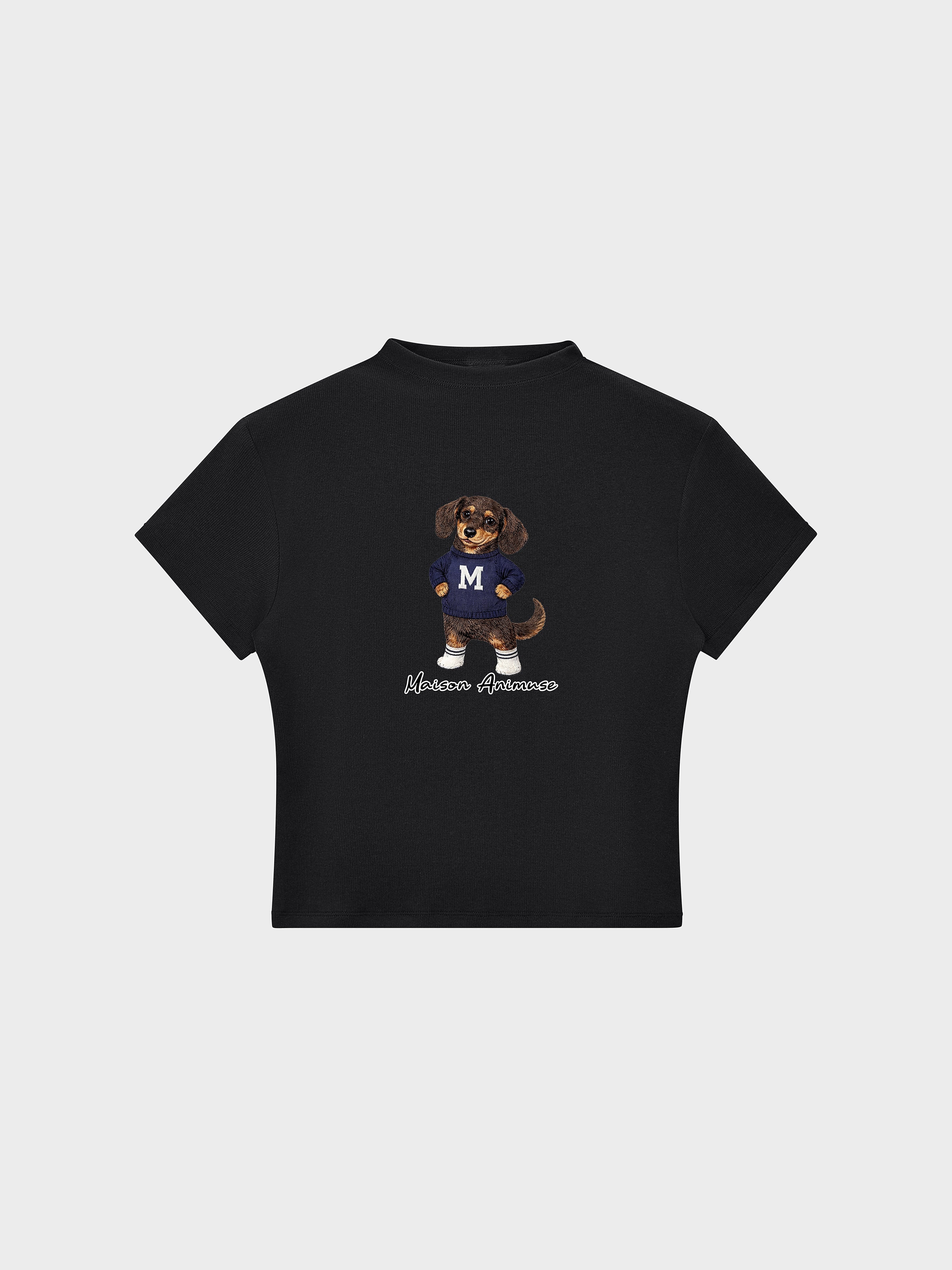 Womens Slim Fit Mid Neck T-Shirt - Dachshund