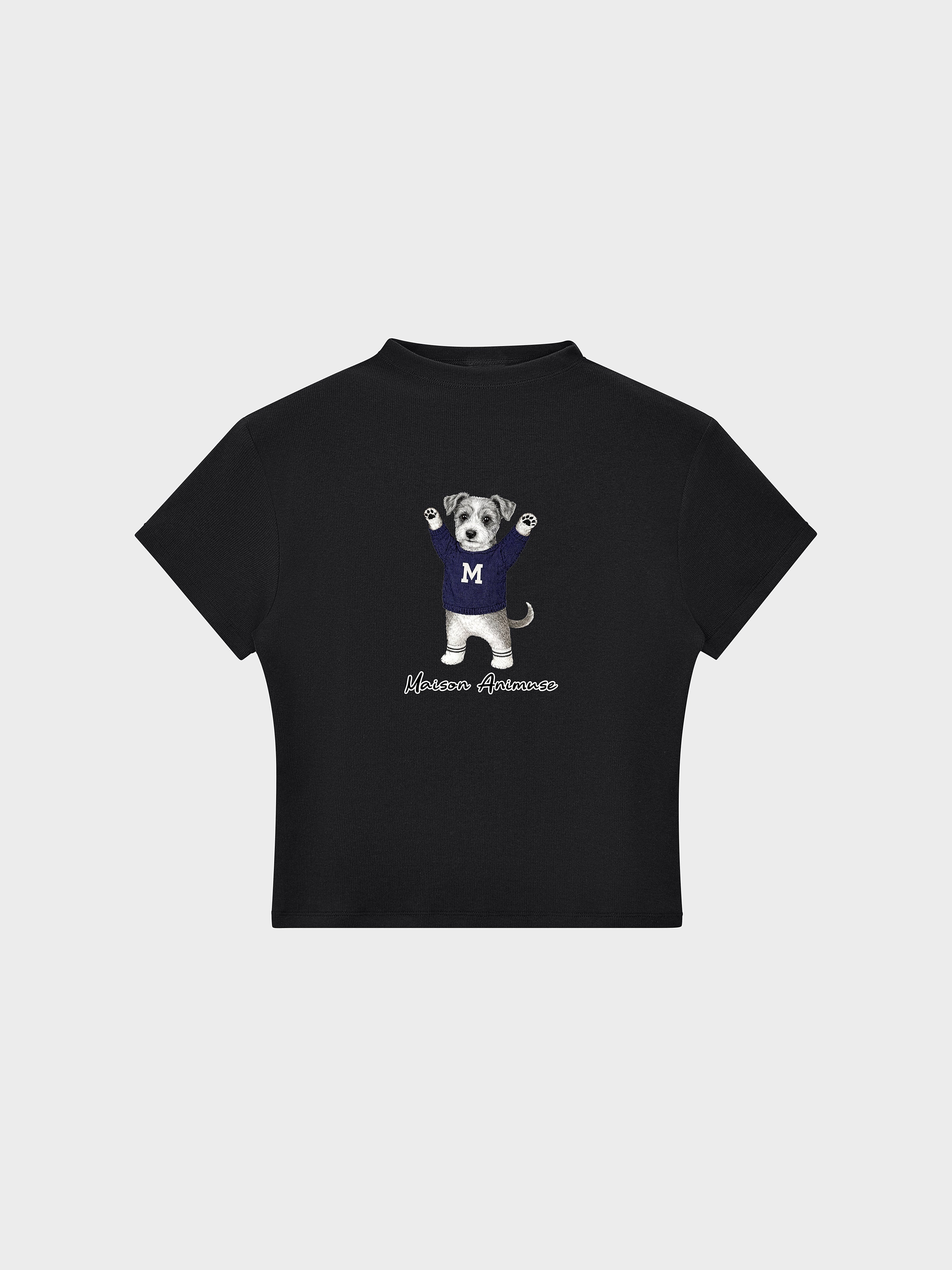 Womens Slim Fit Mid Neck T-Shirt - Schnauzer
