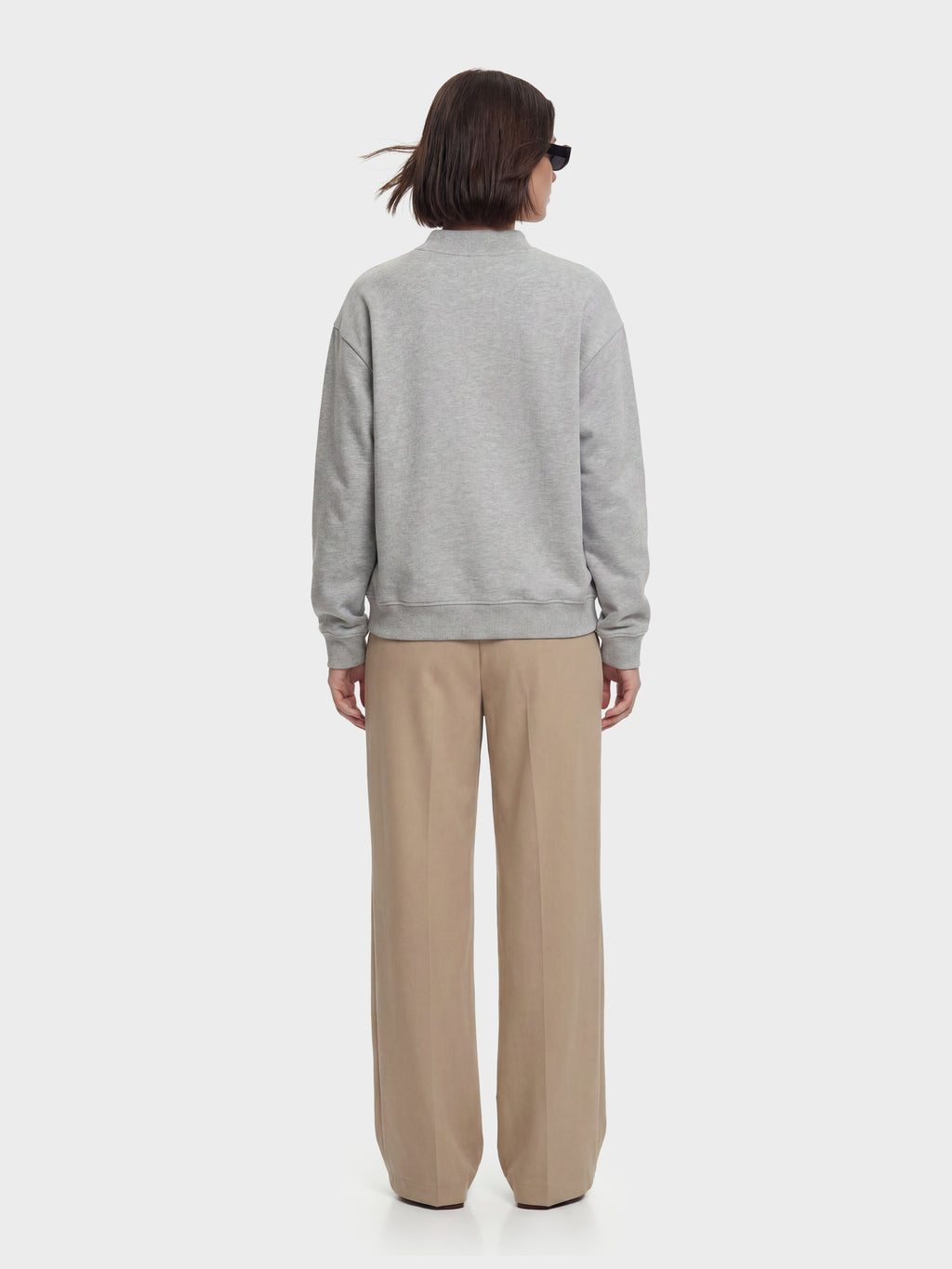 Fleece Mid-Neck Sweatshirt - Sable and White Italian Greyhound