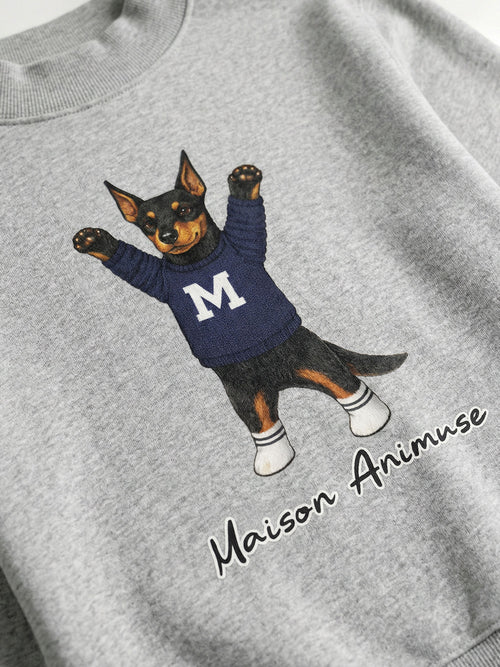 Fleece Mid-Neck Sweatshirt - Doberman Pinscher