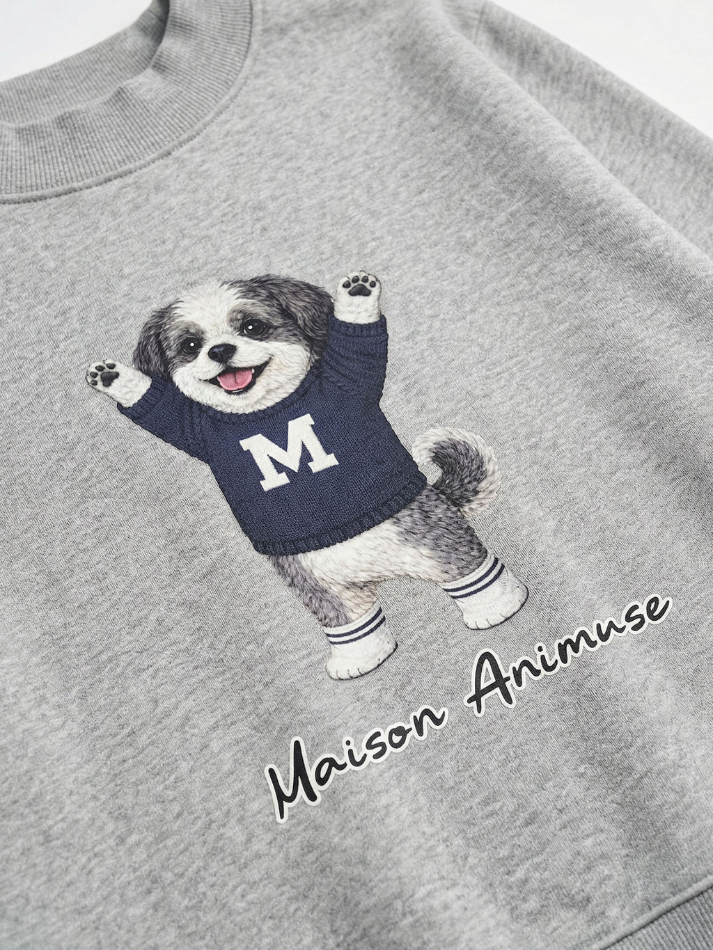 Fleece Mid-Neck Sweatshirt - Shih Tzu