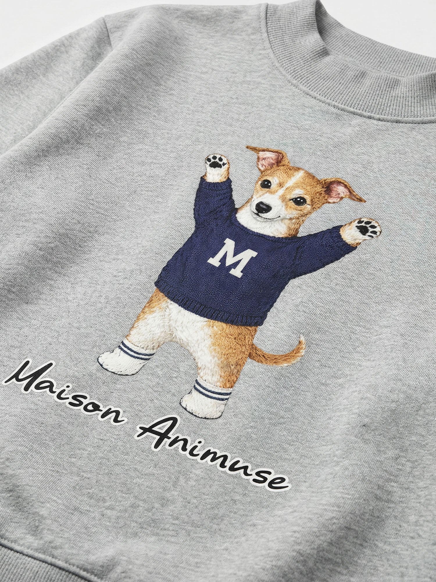 Fleece Mid-Neck Sweatshirt - Sable and White Italian Greyhound