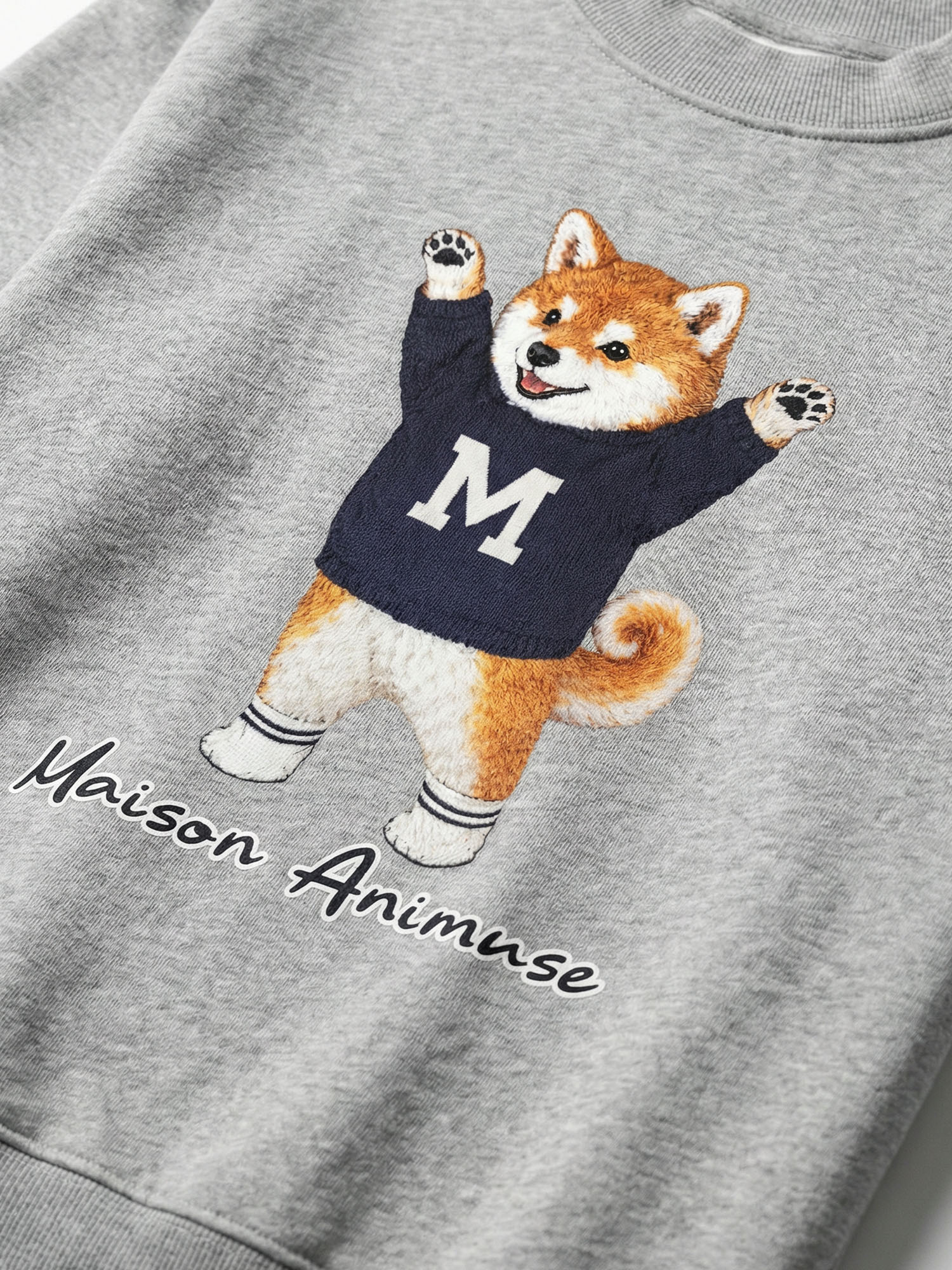 Fleece Mid-Neck Sweatshirt - Shiba Inu