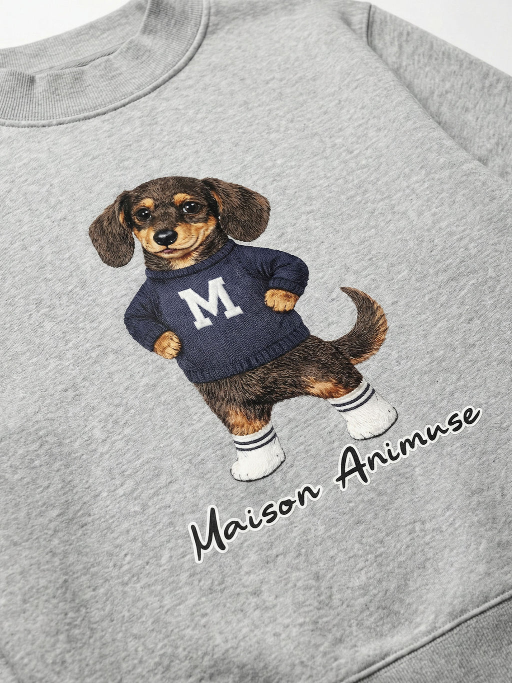 Fleece Mid-Neck Sweatshirt - Dachshund