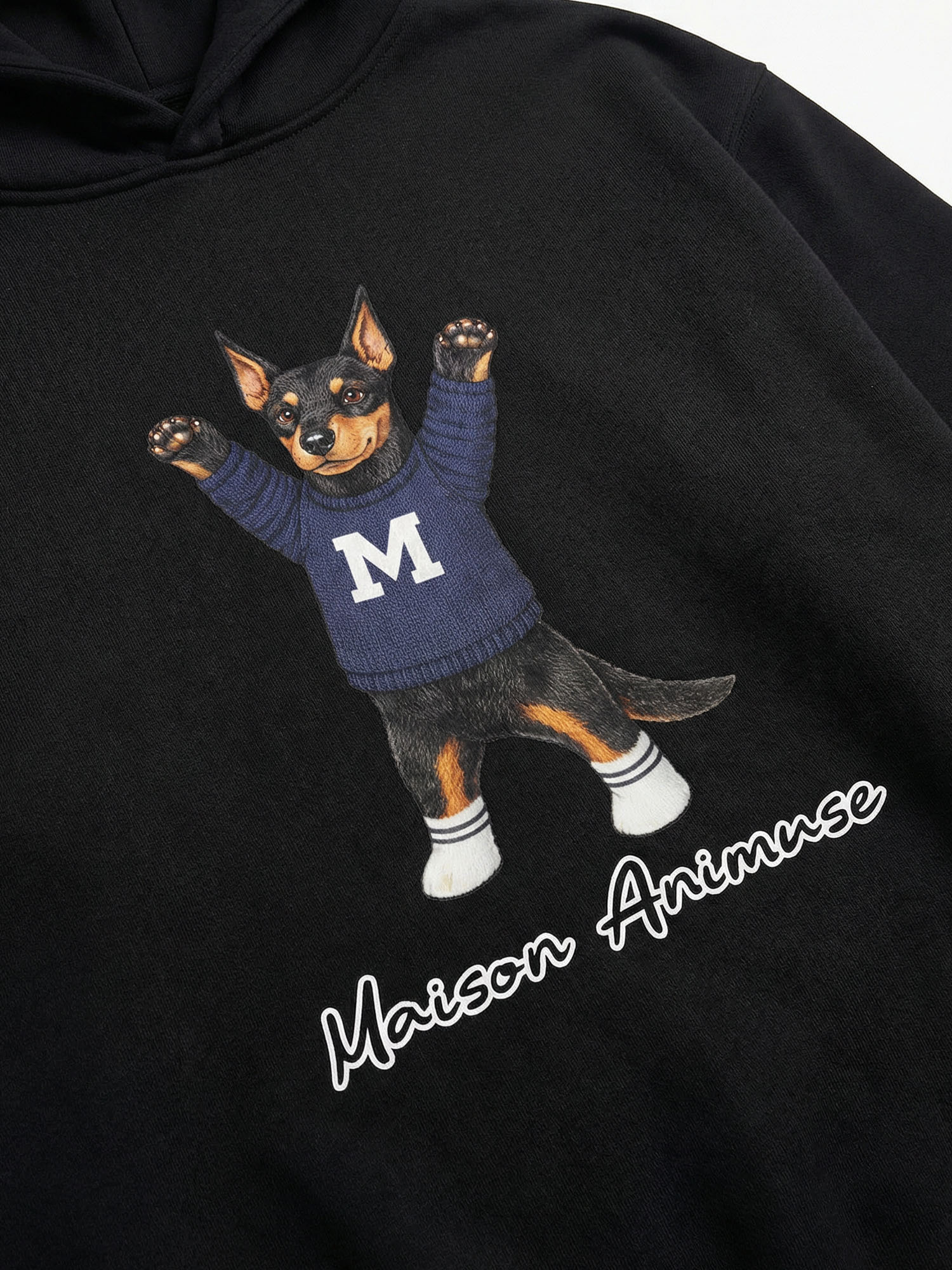 Unisex Fleeced Boxy Fit Hoodie - Doberman Pinscher