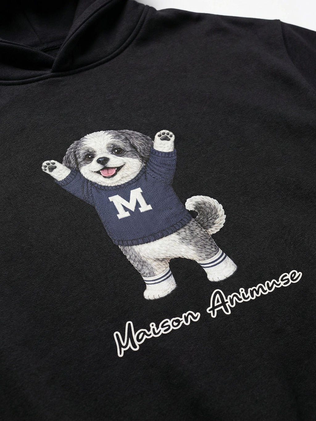 Unisex Fleeced Boxy Fit Hoodie - Shih Tzu