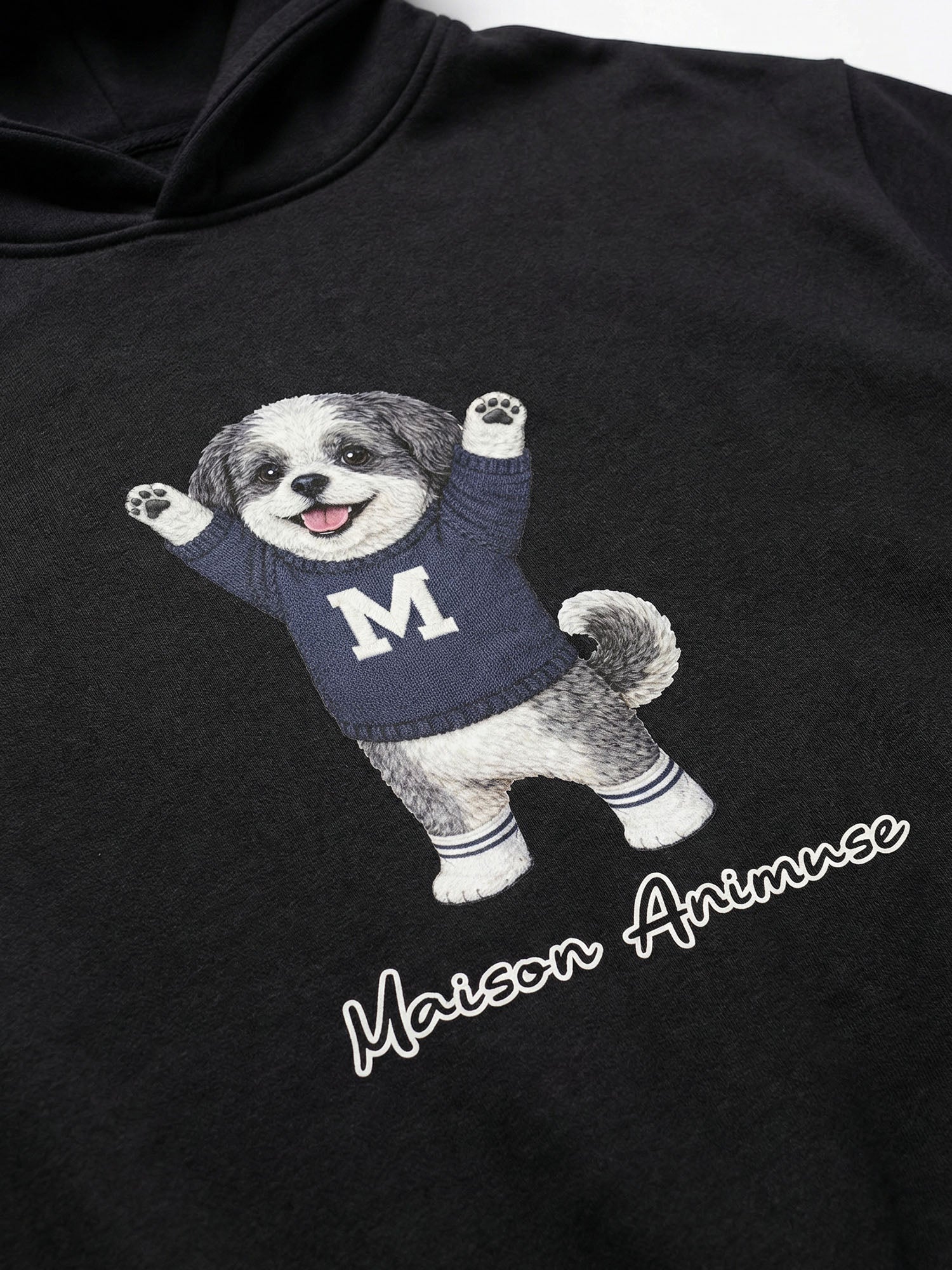 Unisex Fleeced Boxy Fit Hoodie - Shih Tzu