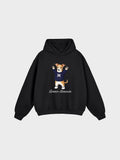 Unisex Fleeced Boxy Fit Hoodie - Italian Greyhound - Sable and White