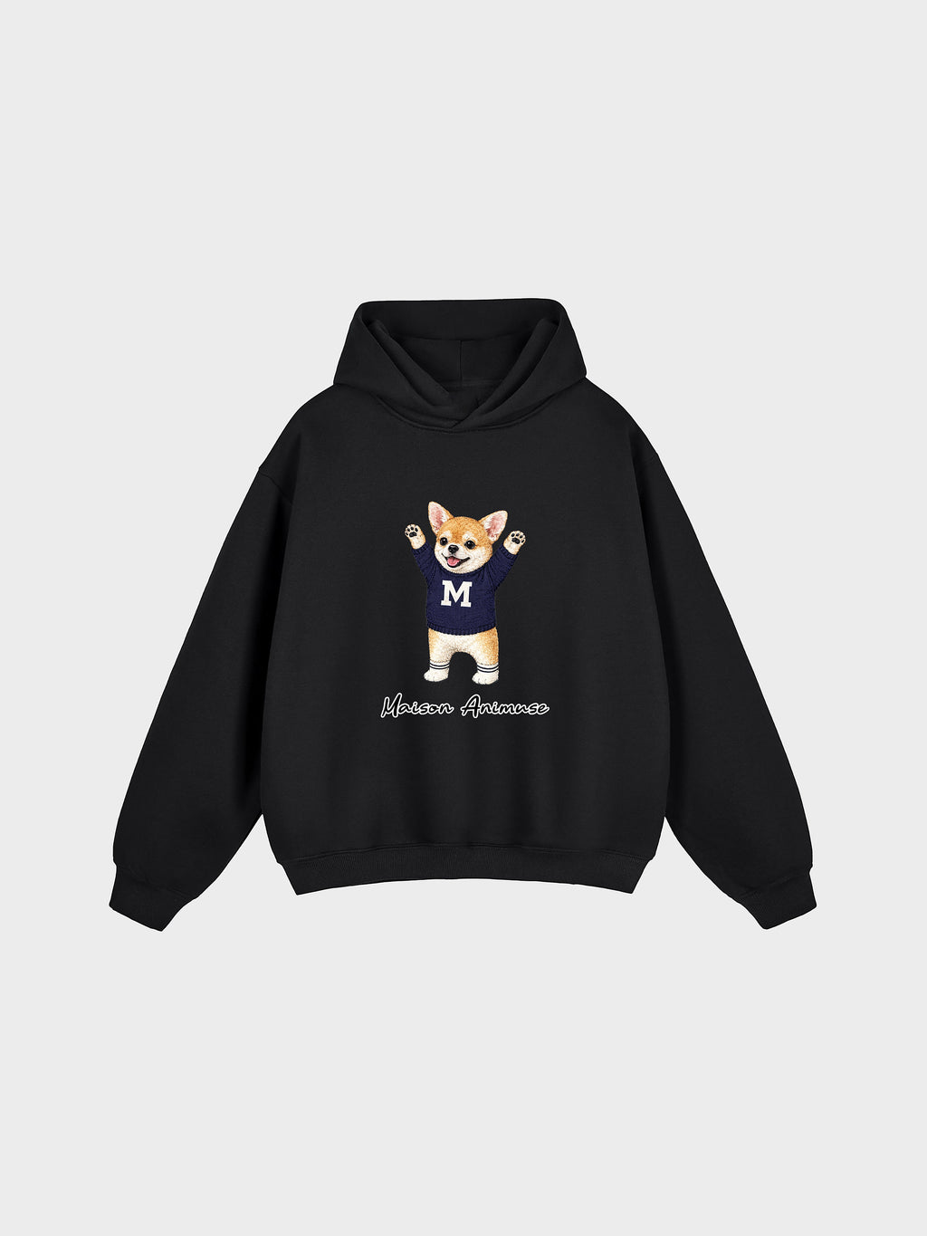 Unisex Fleeced Boxy Fit Hoodie - Chihuahua