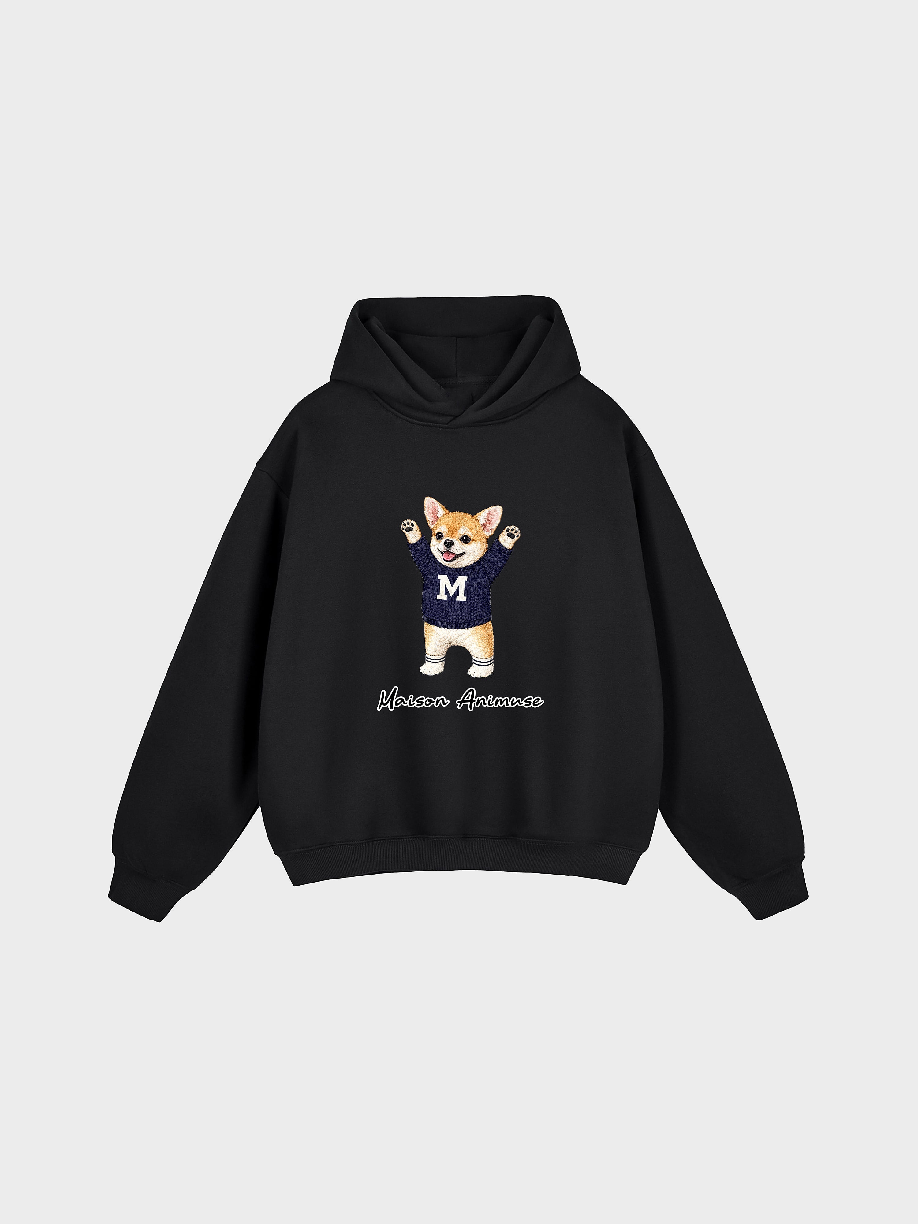 Unisex Fleeced Boxy Fit Hoodie - Chihuahua
