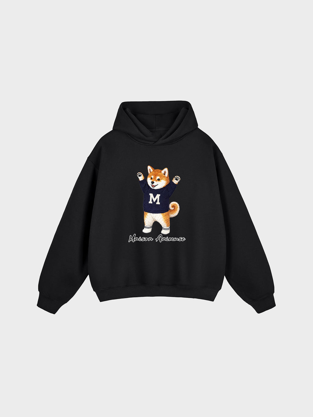 Unisex Fleeced Boxy Fit Hoodie - Shiba Inu