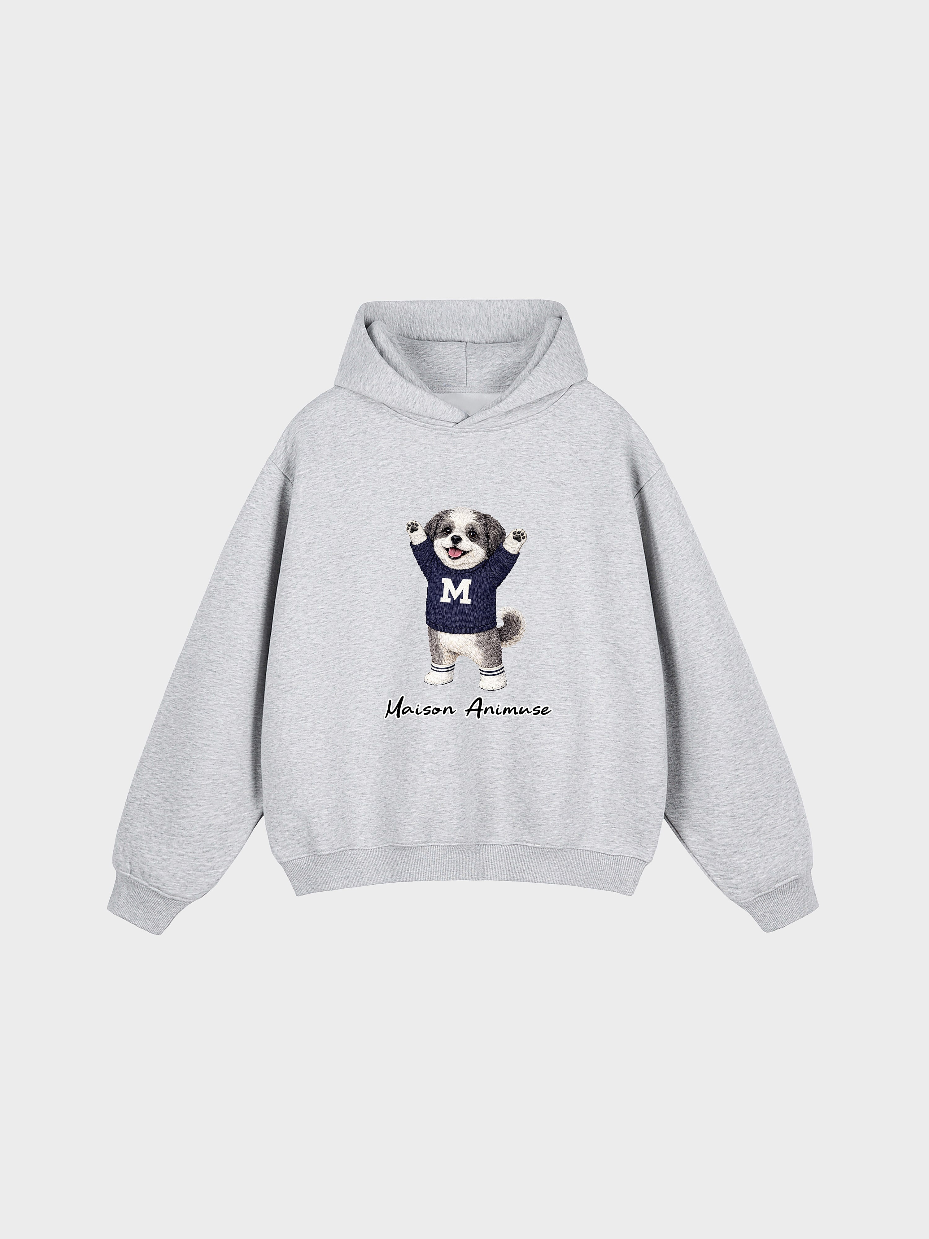 Unisex Fleeced Boxy Fit Hoodie - Shih Tzu