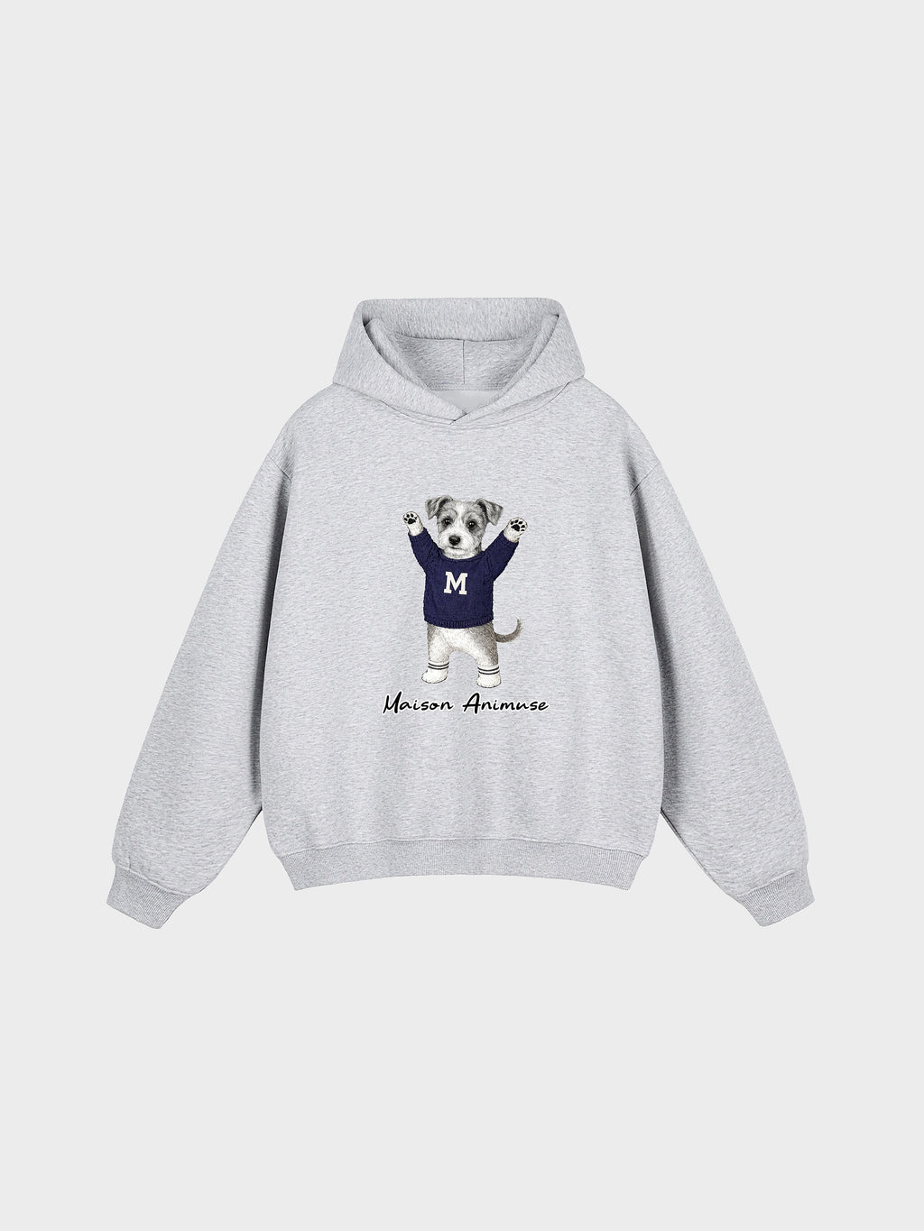 Unisex Fleeced Boxy Fit Hoodie - Schnauzer