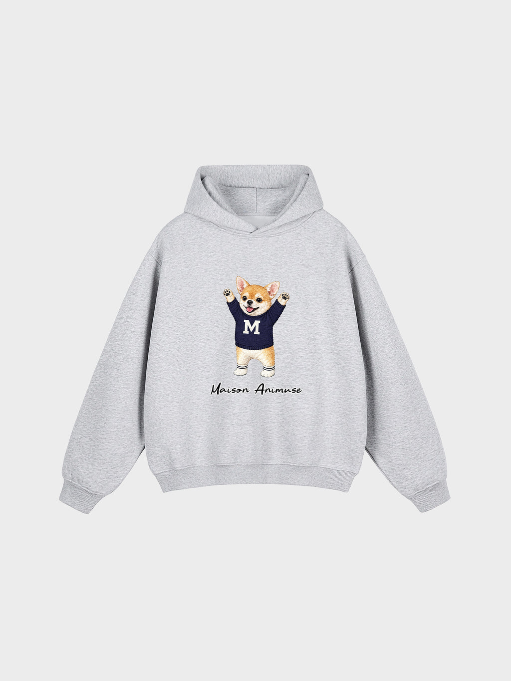 Unisex Fleeced Boxy Fit Hoodie - Chihuahua