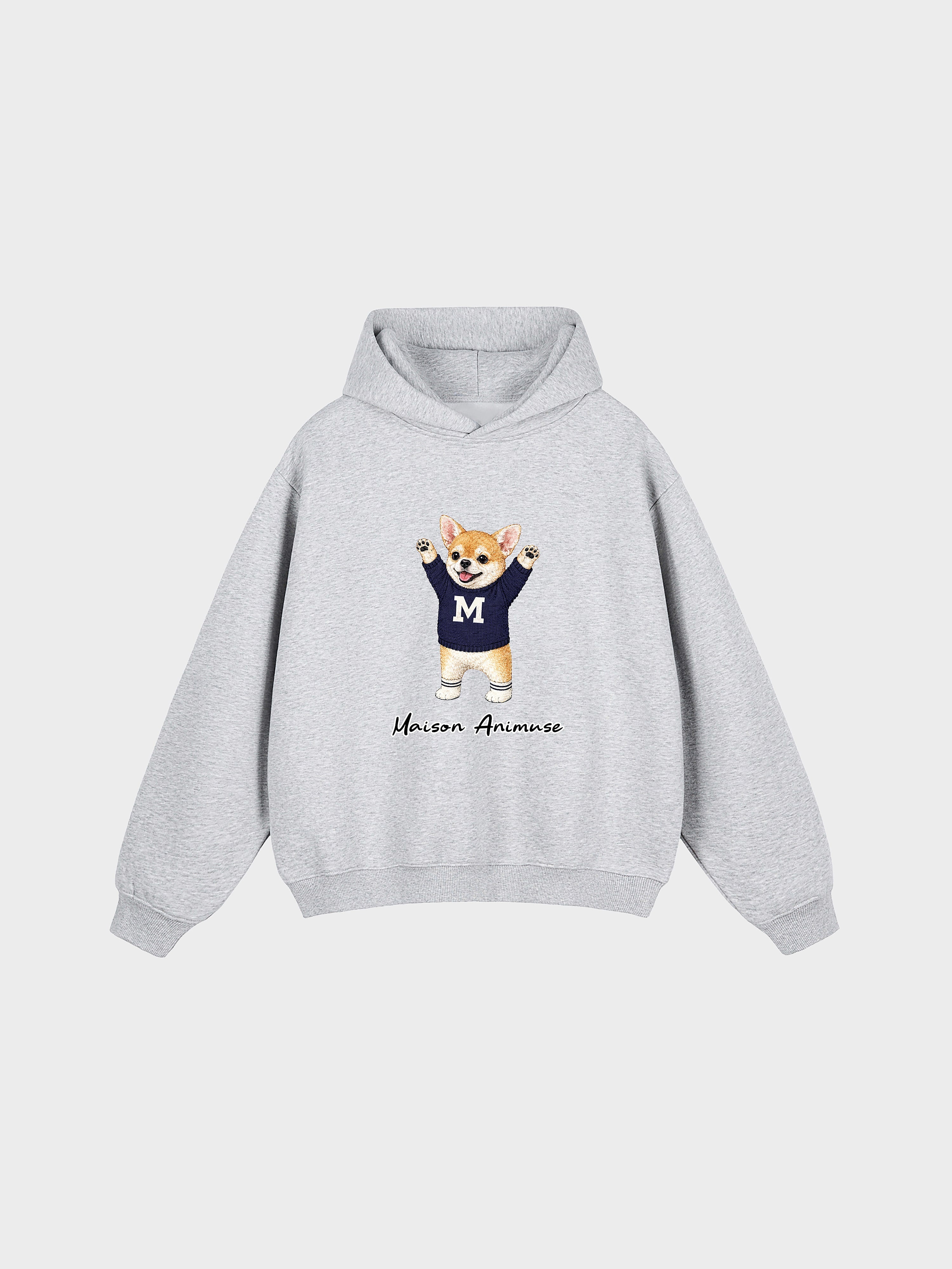 Unisex Fleeced Boxy Fit Hoodie - Chihuahua