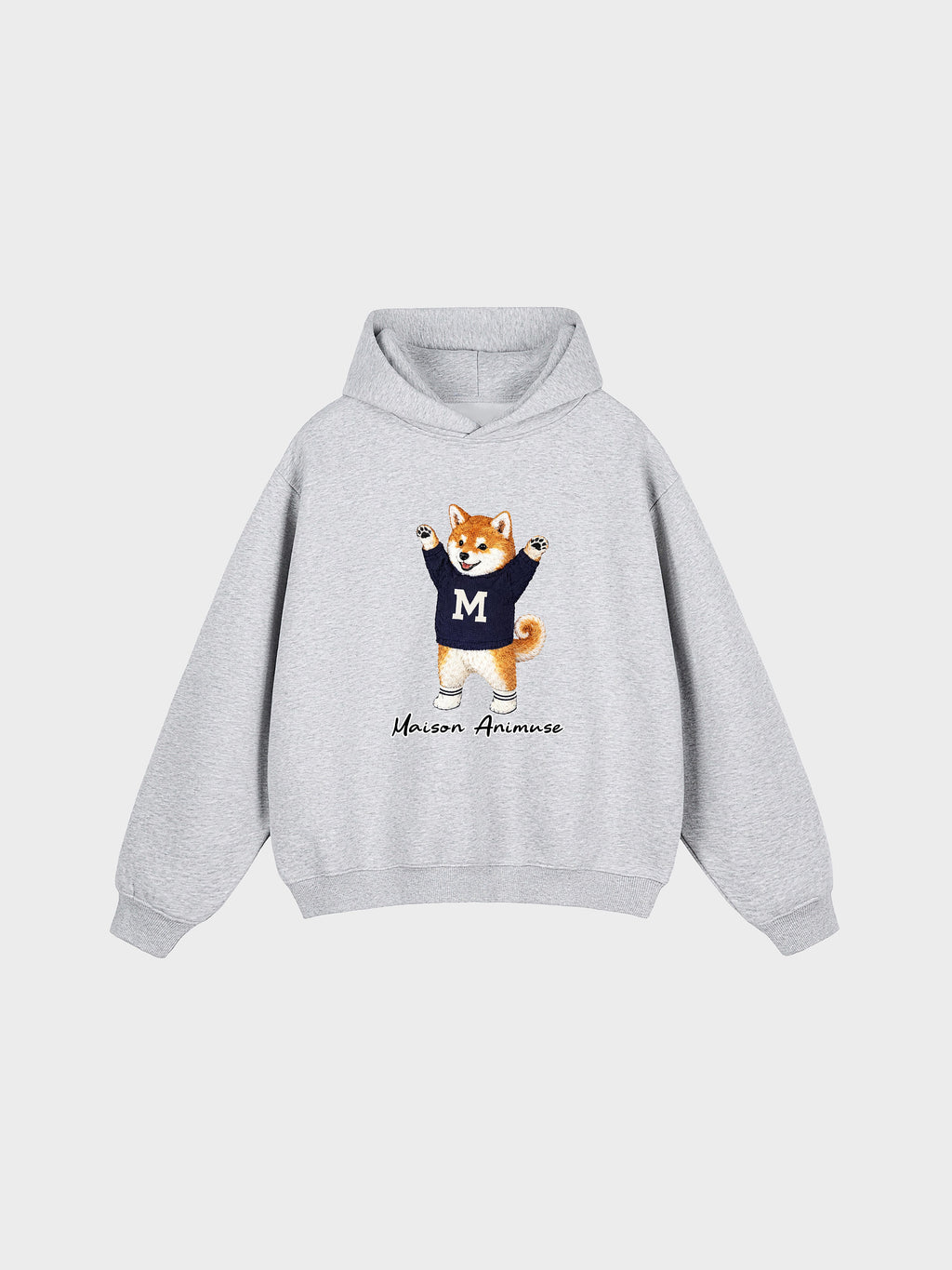 Unisex Fleeced Boxy Fit Hoodie - Shiba Inu