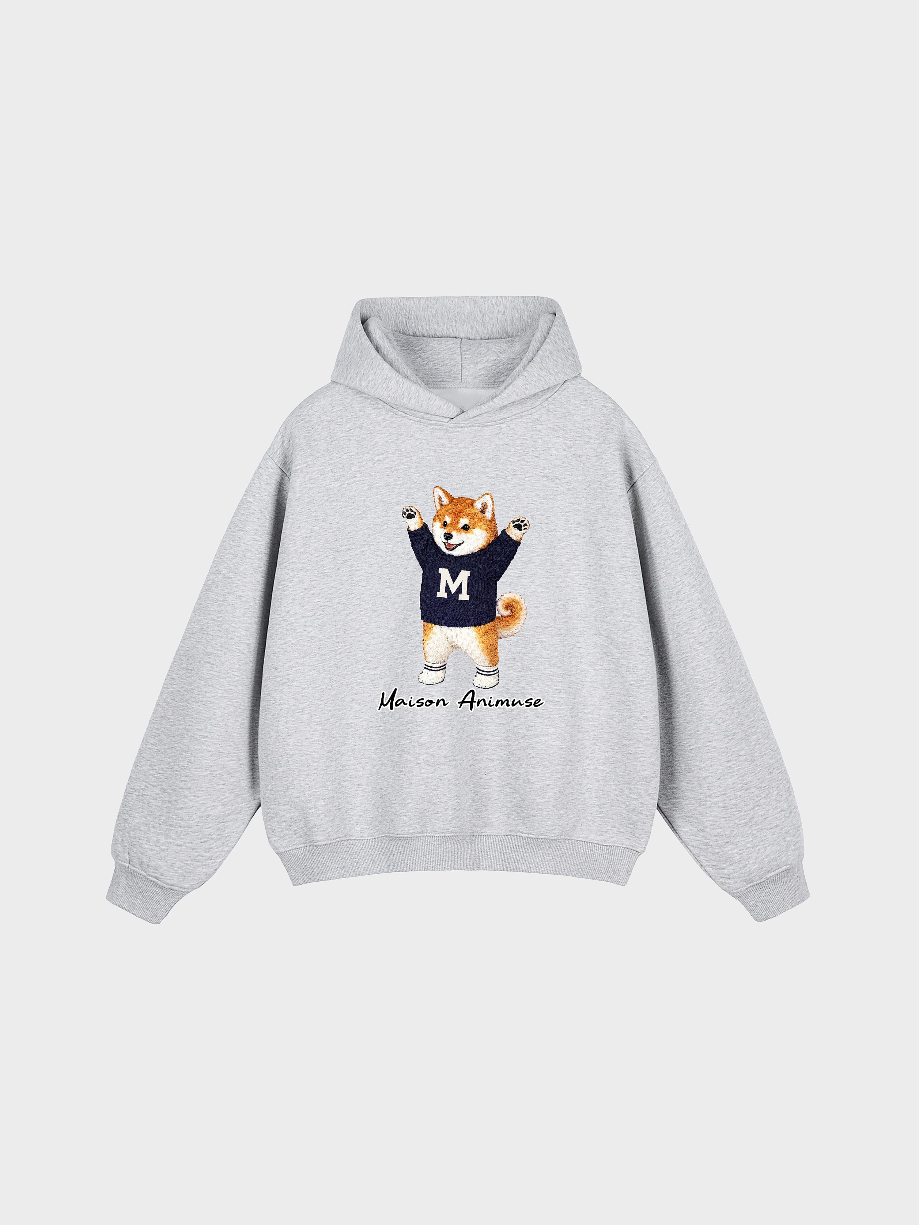Unisex Fleeced Boxy Fit Hoodie - Shiba Inu