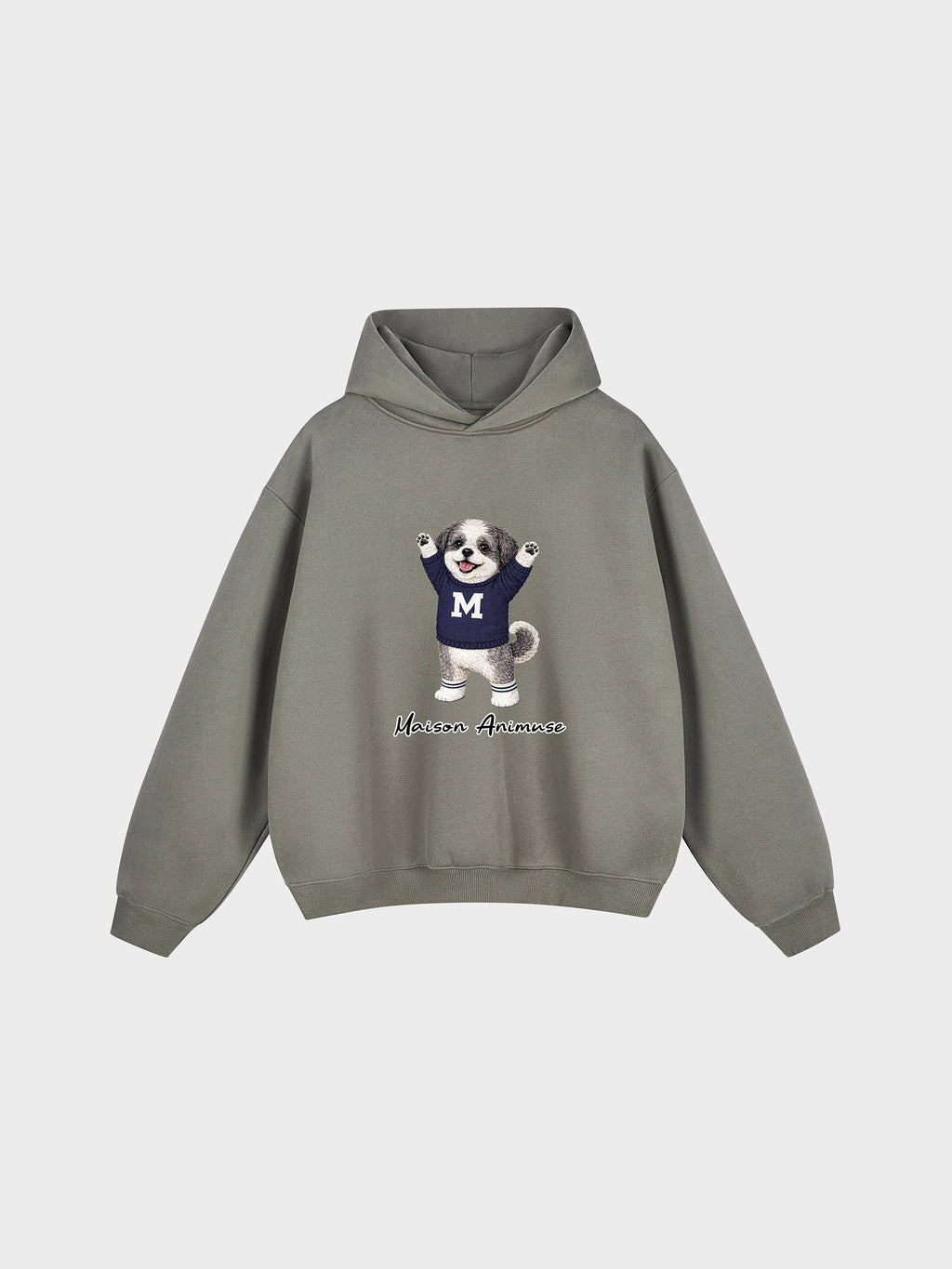 Unisex Fleeced Boxy Fit Hoodie - Shih Tzu