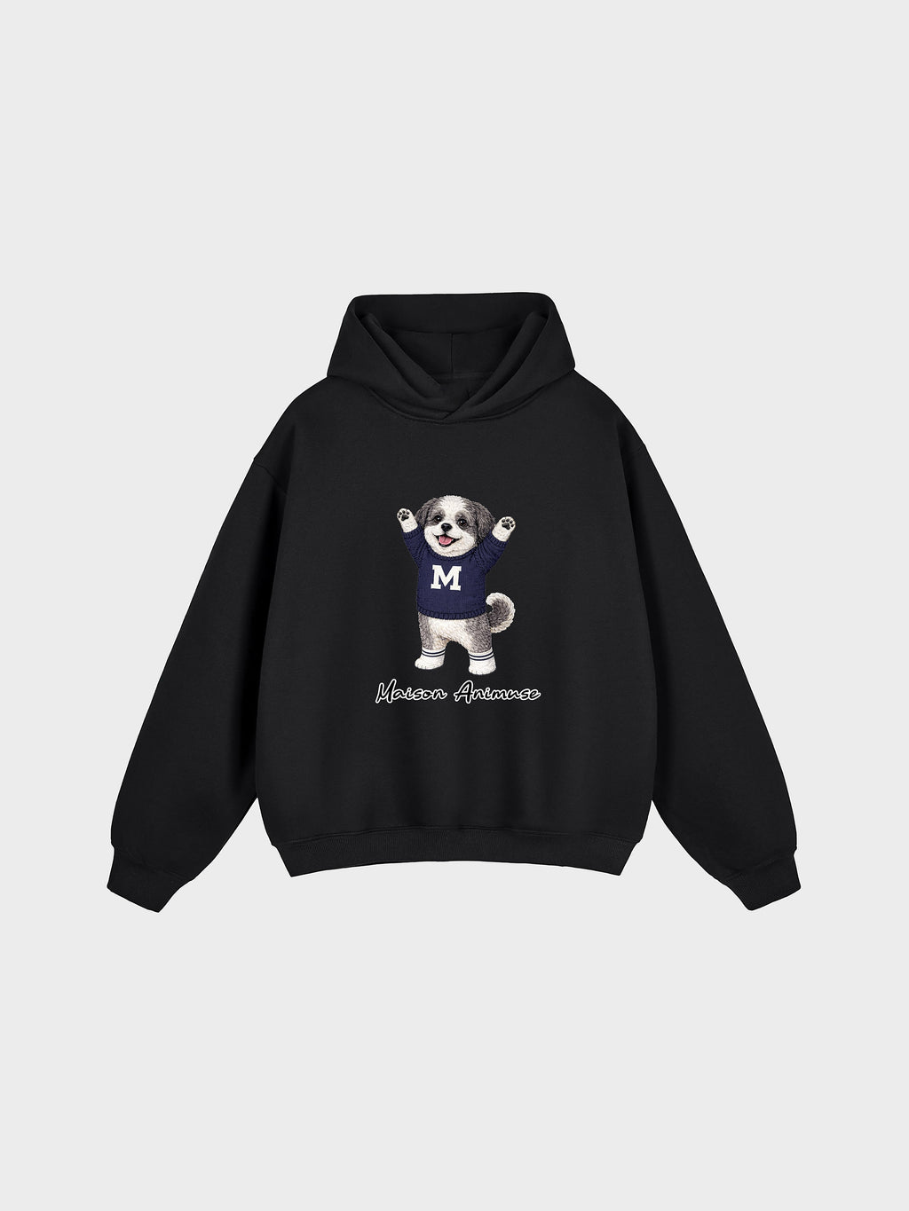 Unisex Fleeced Boxy Fit Hoodie - Shih Tzu