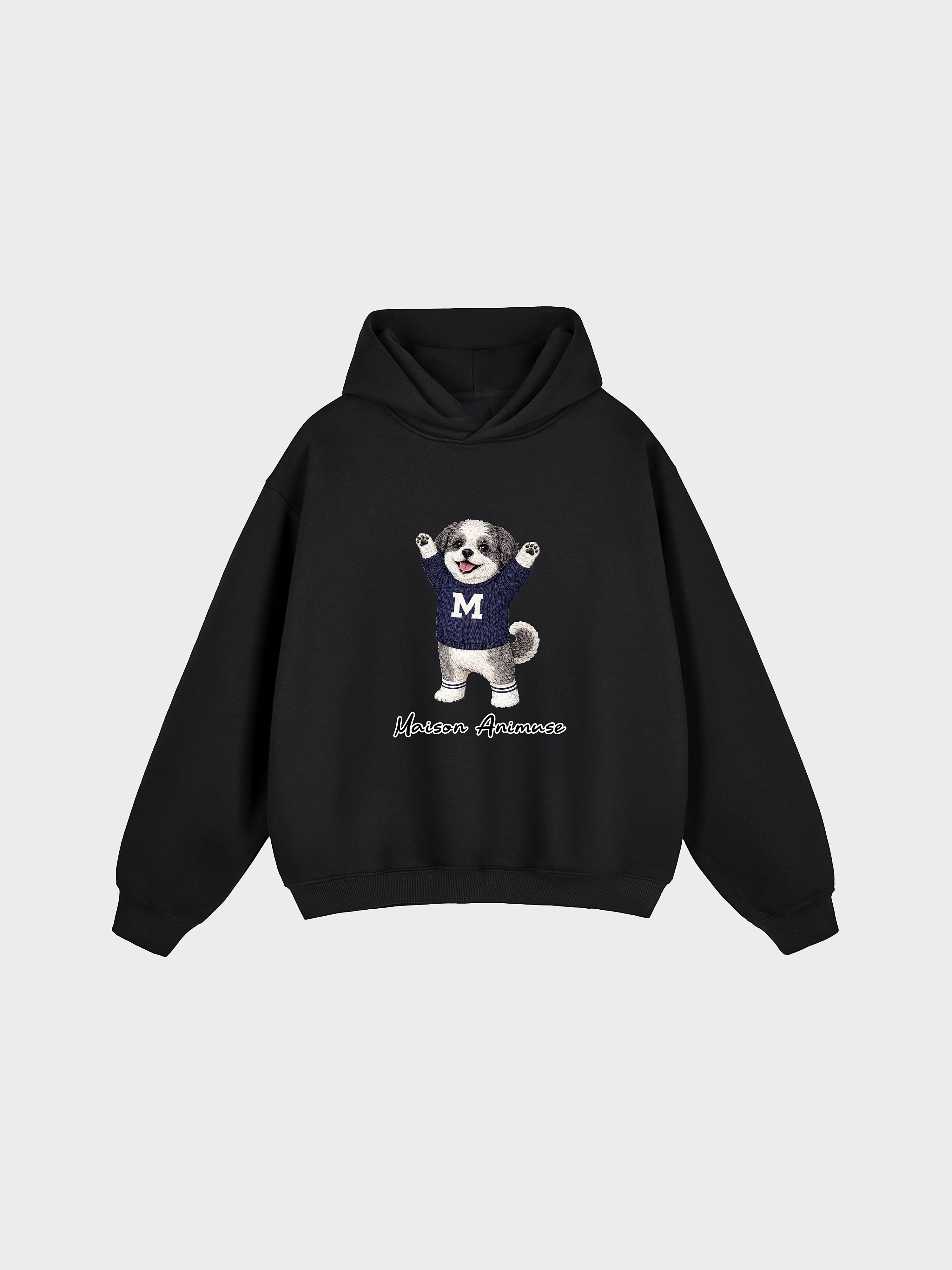Unisex Fleeced Boxy Fit Hoodie - Shih Tzu