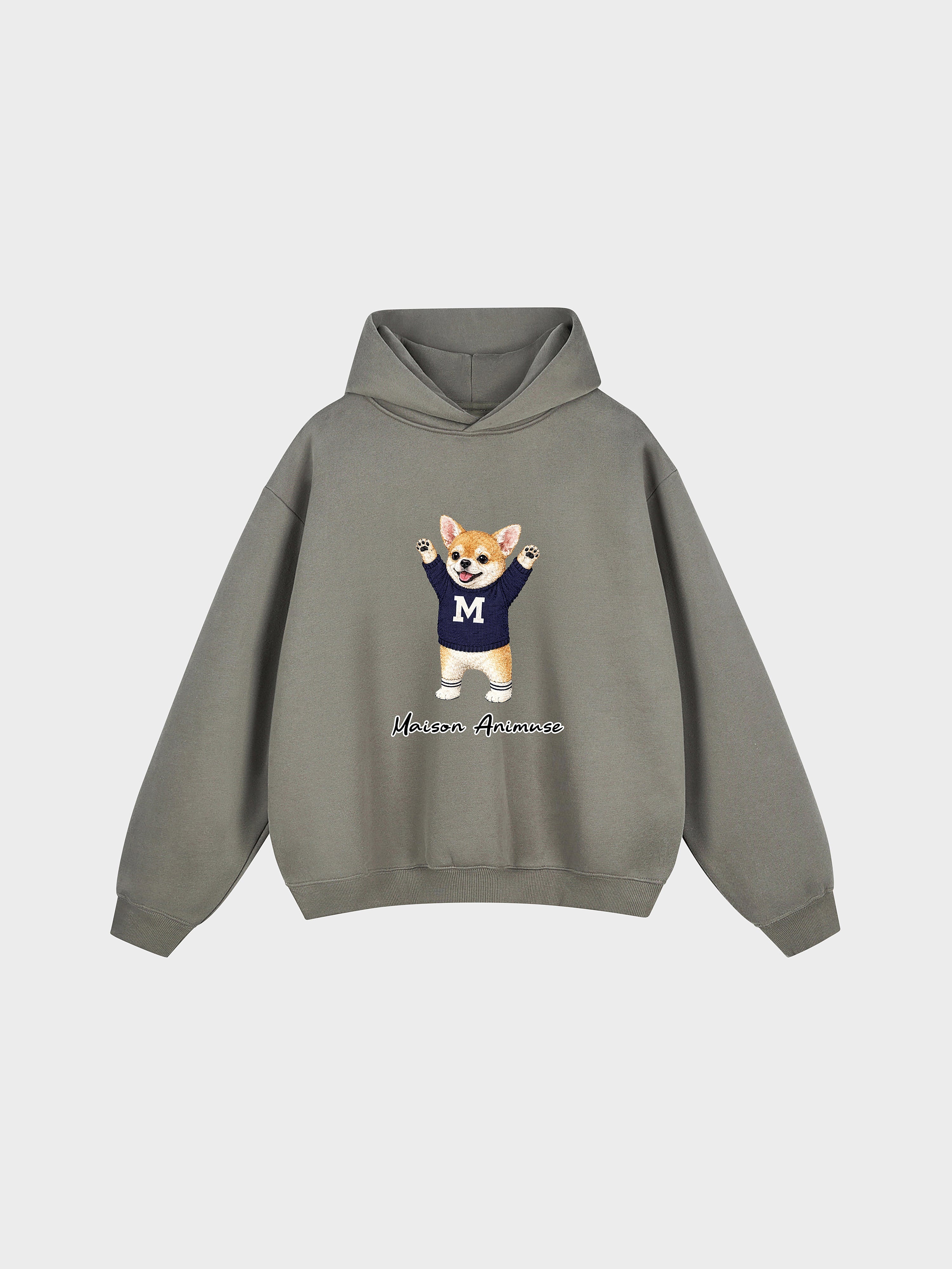 Unisex Fleeced Boxy Fit Hoodie - Chihuahua