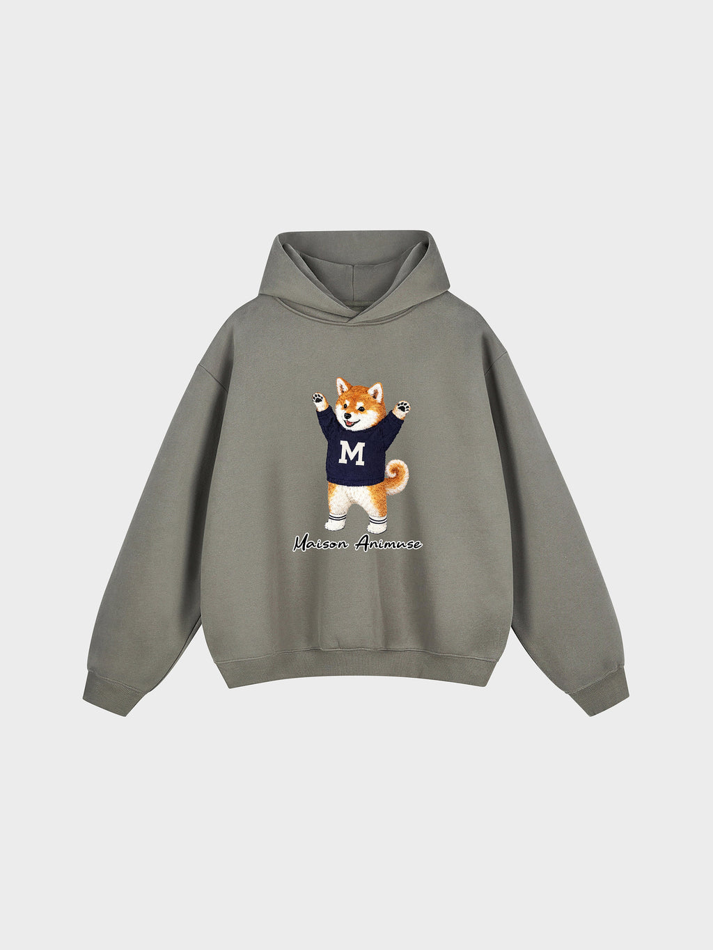 Unisex Fleeced Boxy Fit Hoodie - Shiba Inu