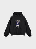 Unisex Fleeced Boxy Fit Hoodie - Blue French Bulldog