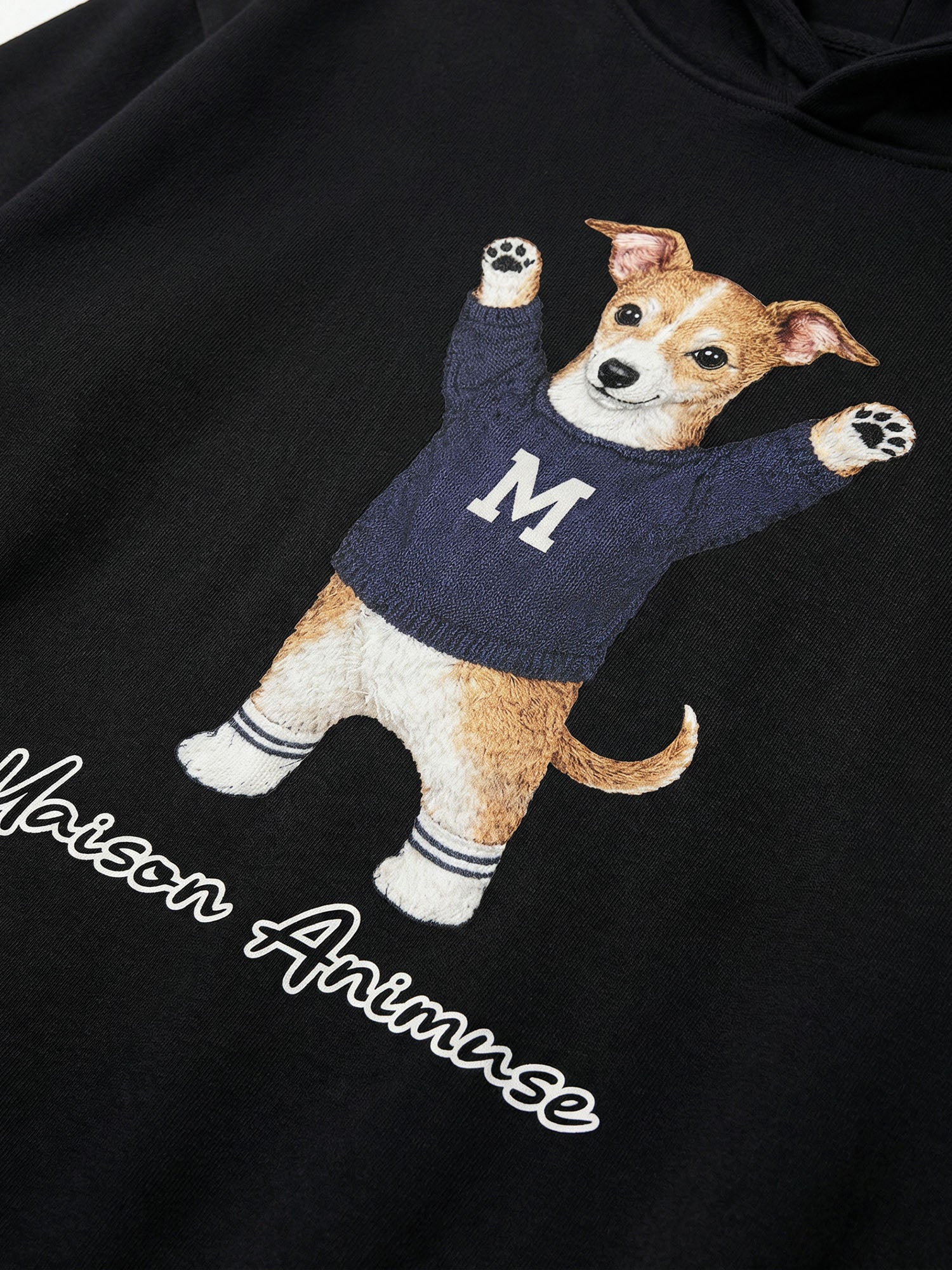 Unisex Fleeced Boxy Fit Hoodie - Italian Greyhound - Sable and White