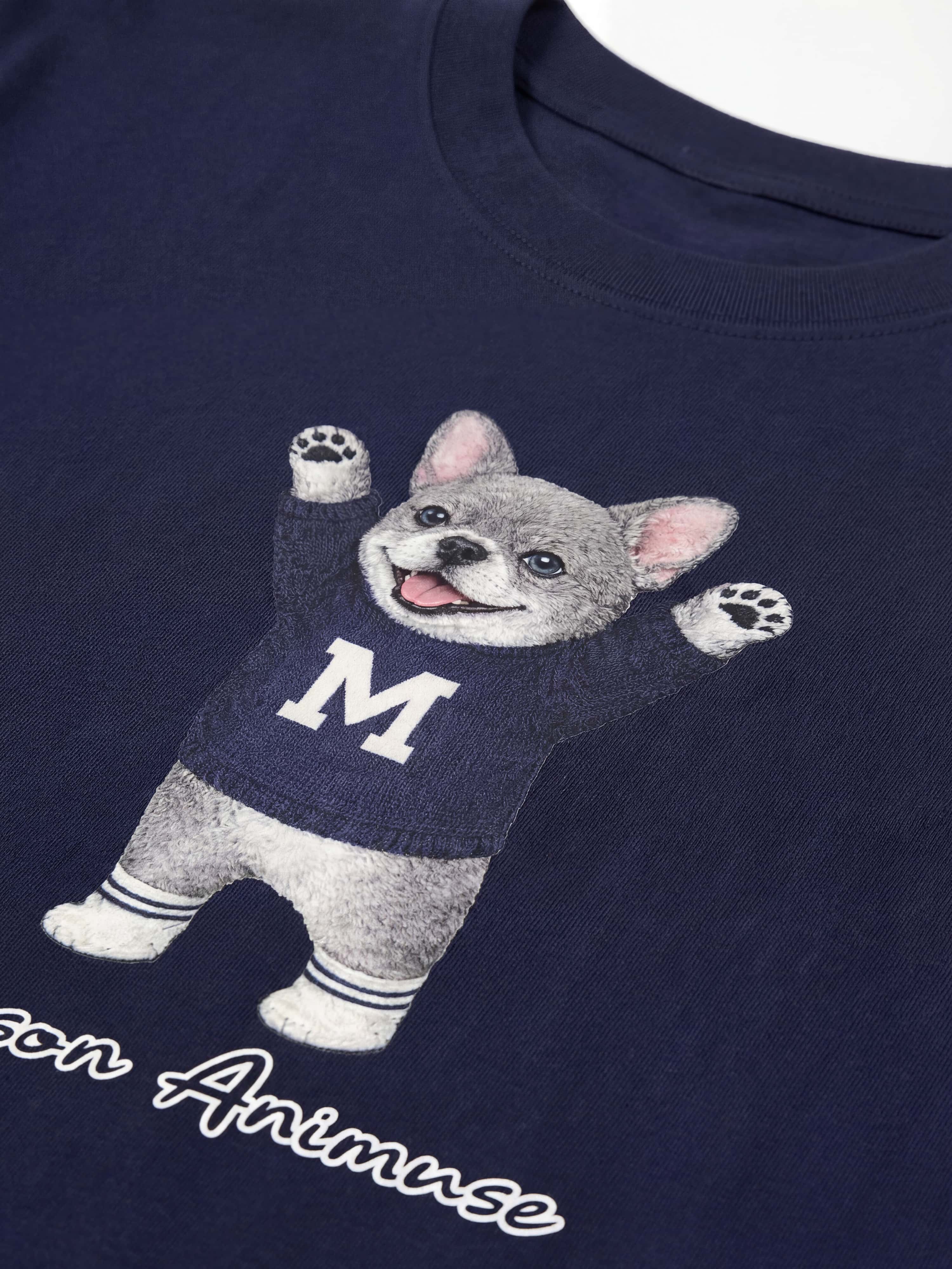 Unisex Cotton T-Shirt - Blue French Bulldog