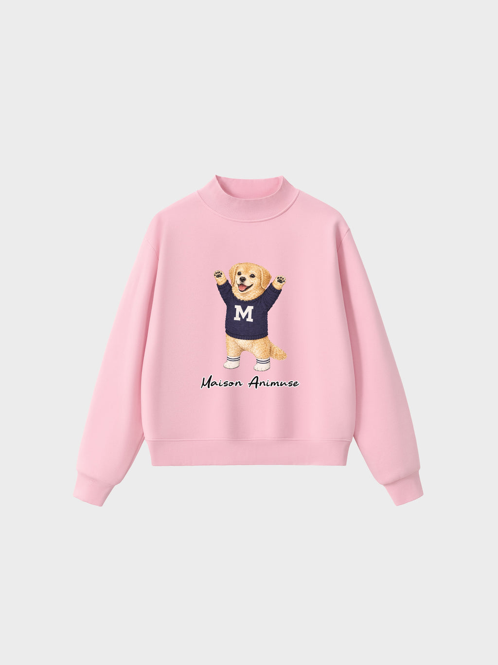 Fleece Mid-Neck Sweatshirt - Golden Retriever