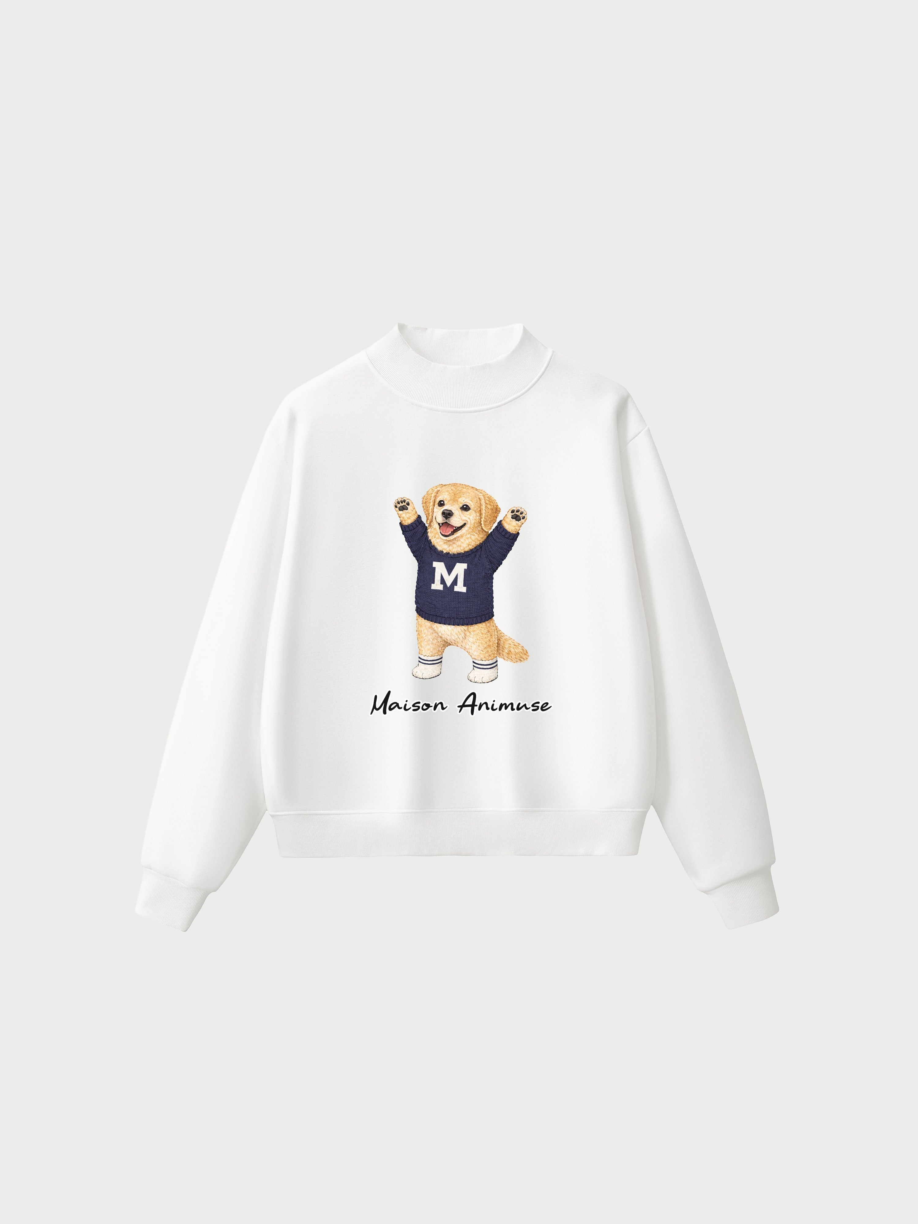 Fleece Mid-Neck Sweatshirt - Golden Retriever
