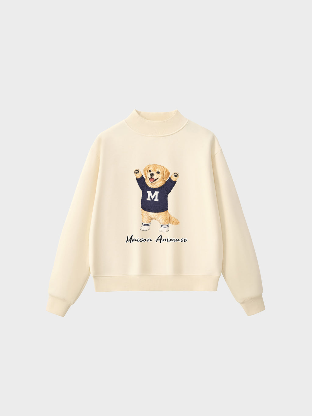 Fleece Mid-Neck Sweatshirt - Golden Retriever