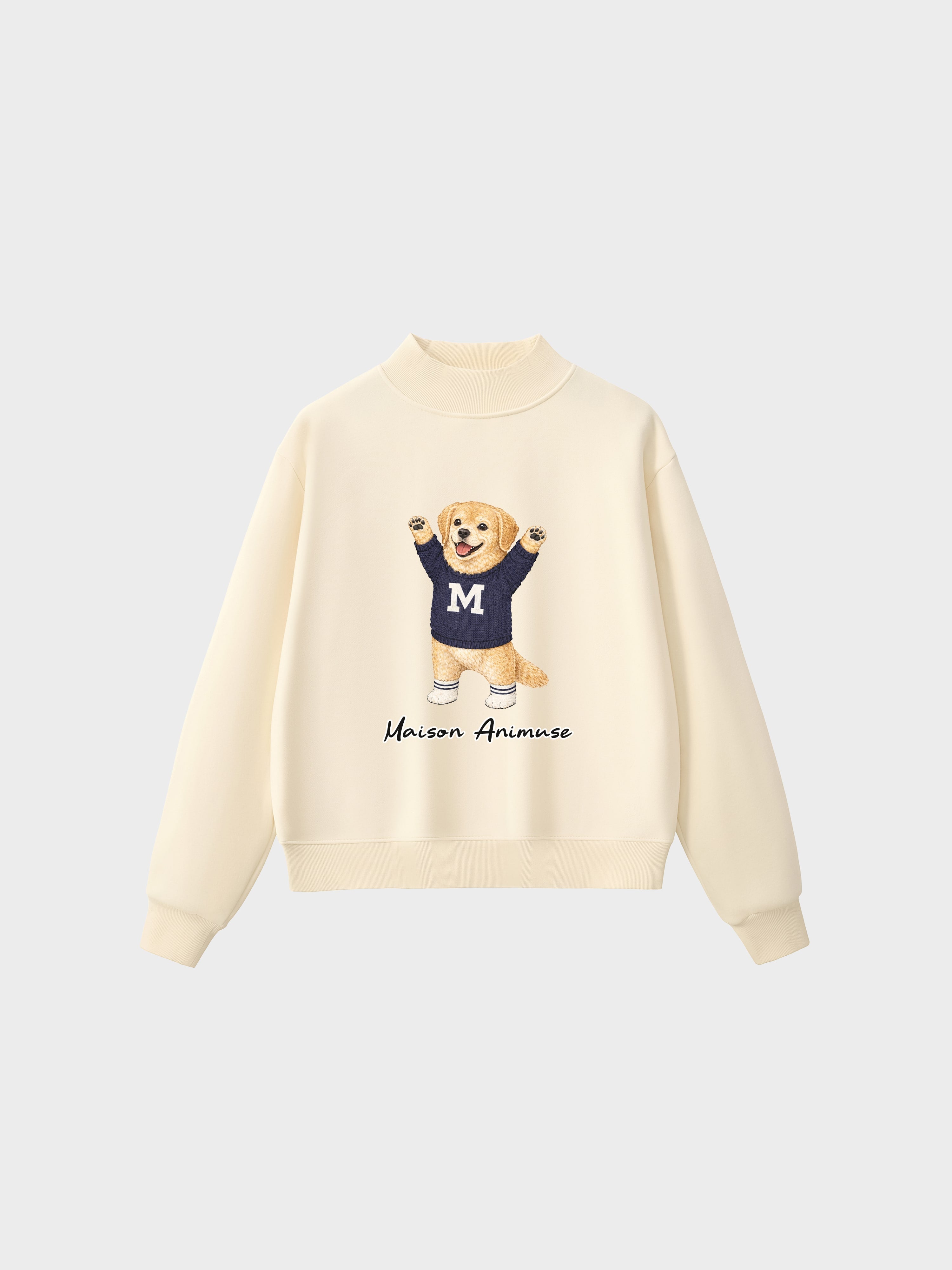 Fleece Mid-Neck Sweatshirt - Golden Retriever