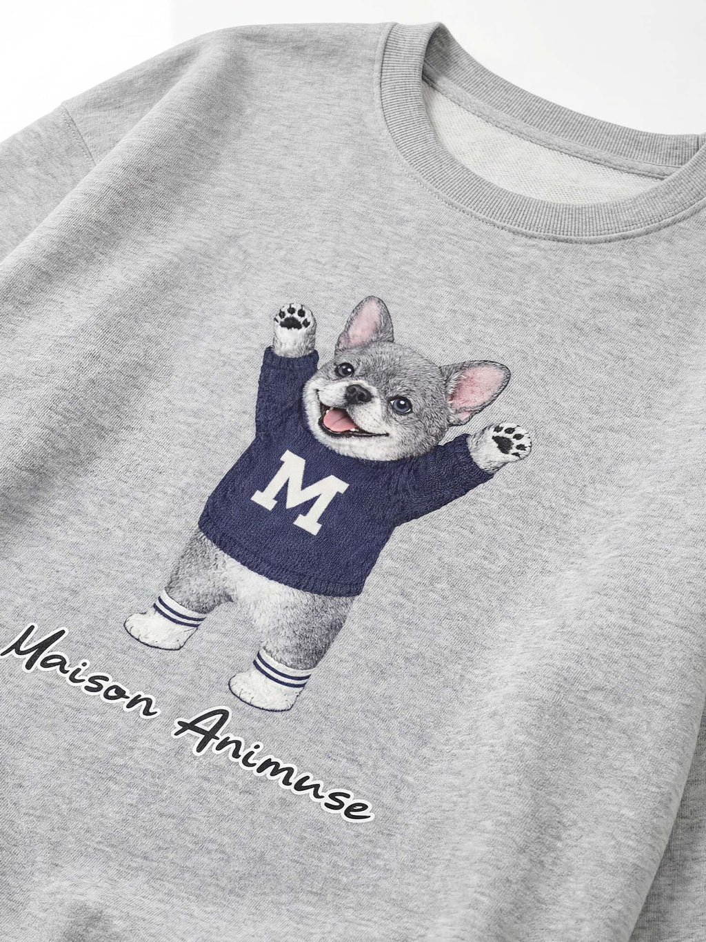 Unisex Heavyweight Cotton Sweatshirt- French Bulldog - Blue