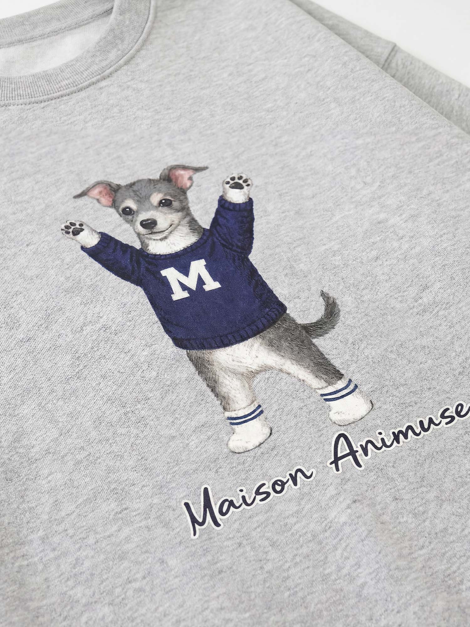 Unisex Heavyweight Cotton Sweatshirt Sweatshirt - Italian Greyhound - Blue and White