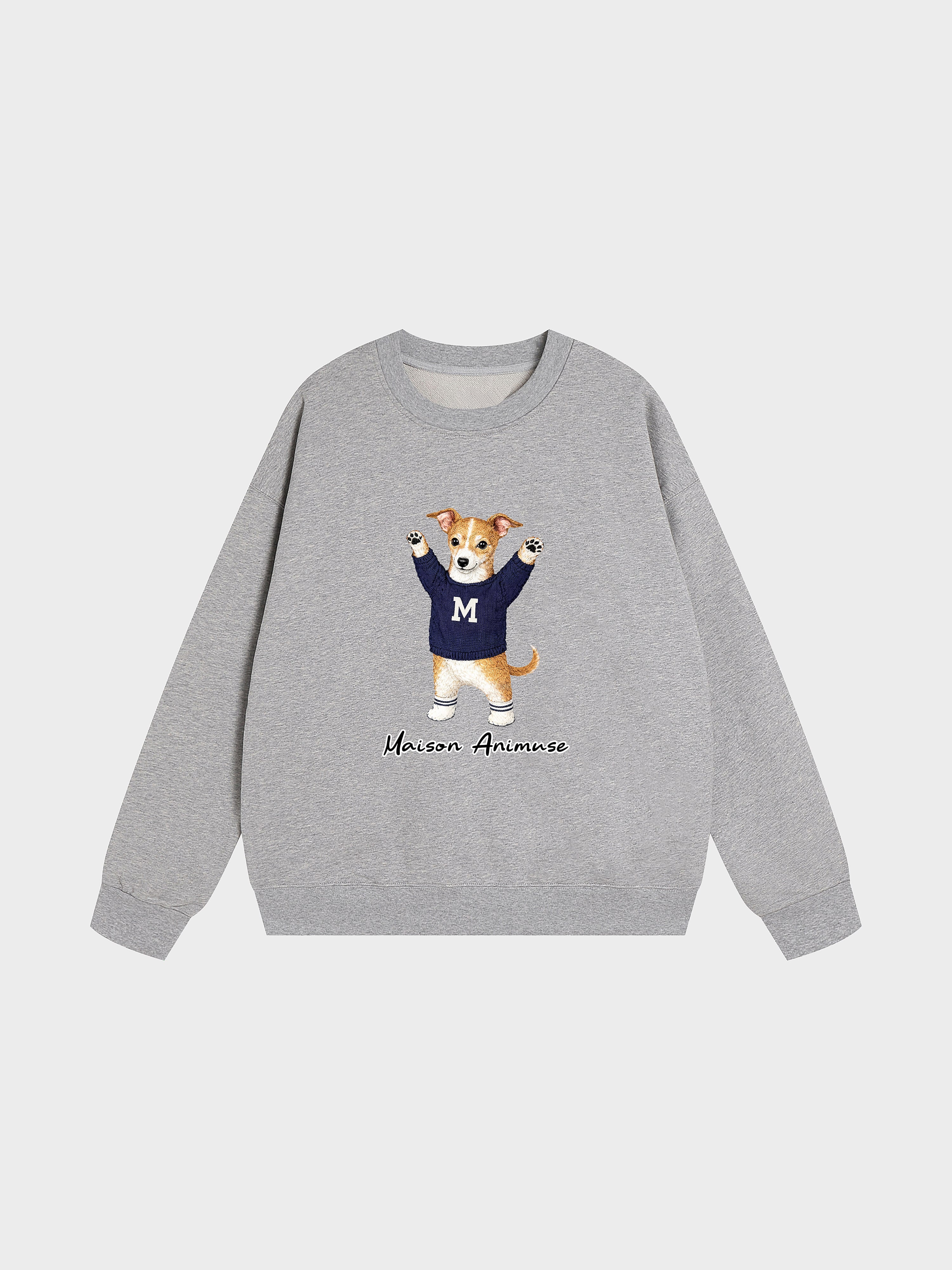 Unisex Heavyweight Cotton Sweatshirt - Italian Greyhound - Sable and White