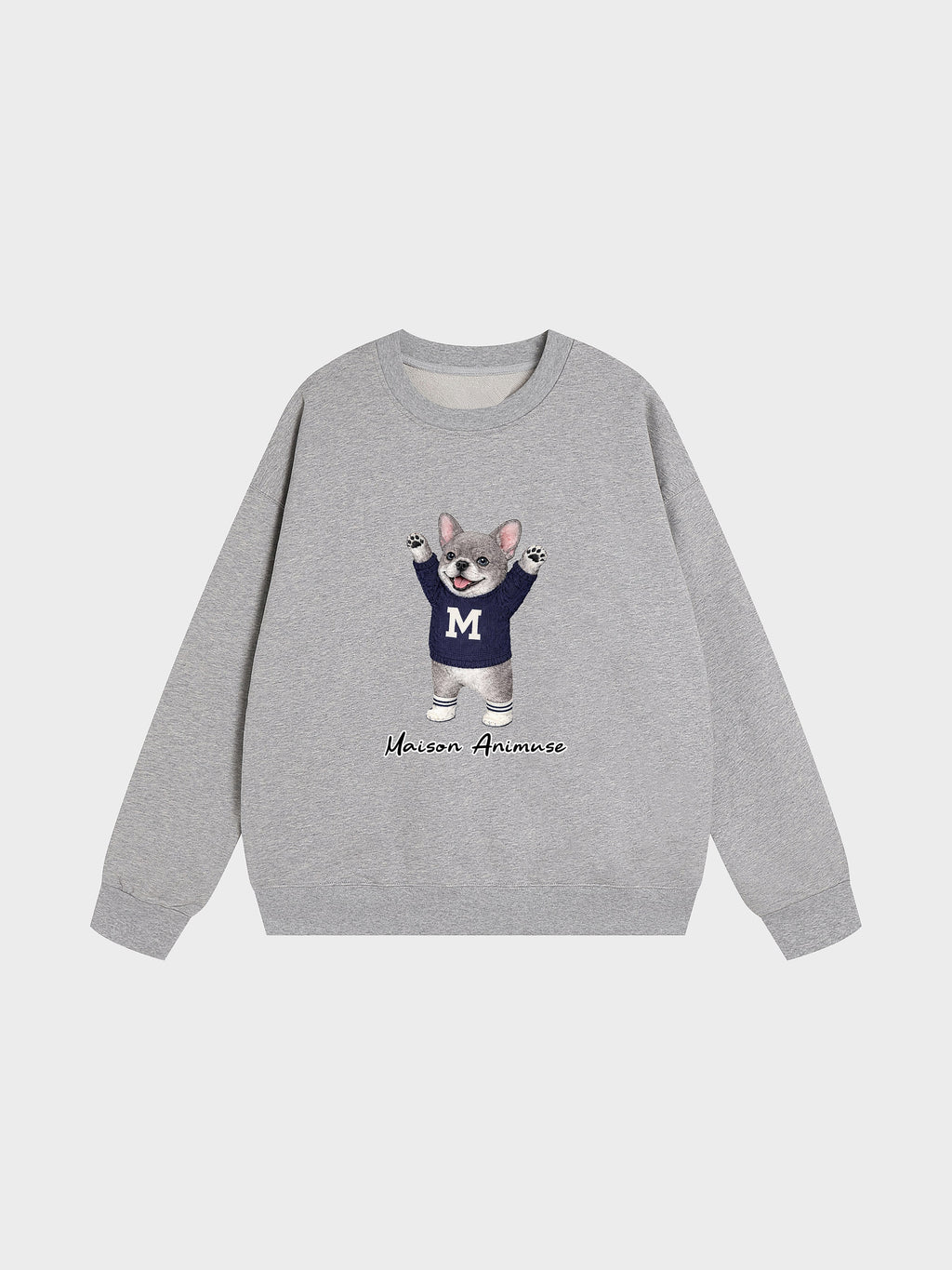 Unisex Heavyweight Cotton Sweatshirt- French Bulldog - Blue