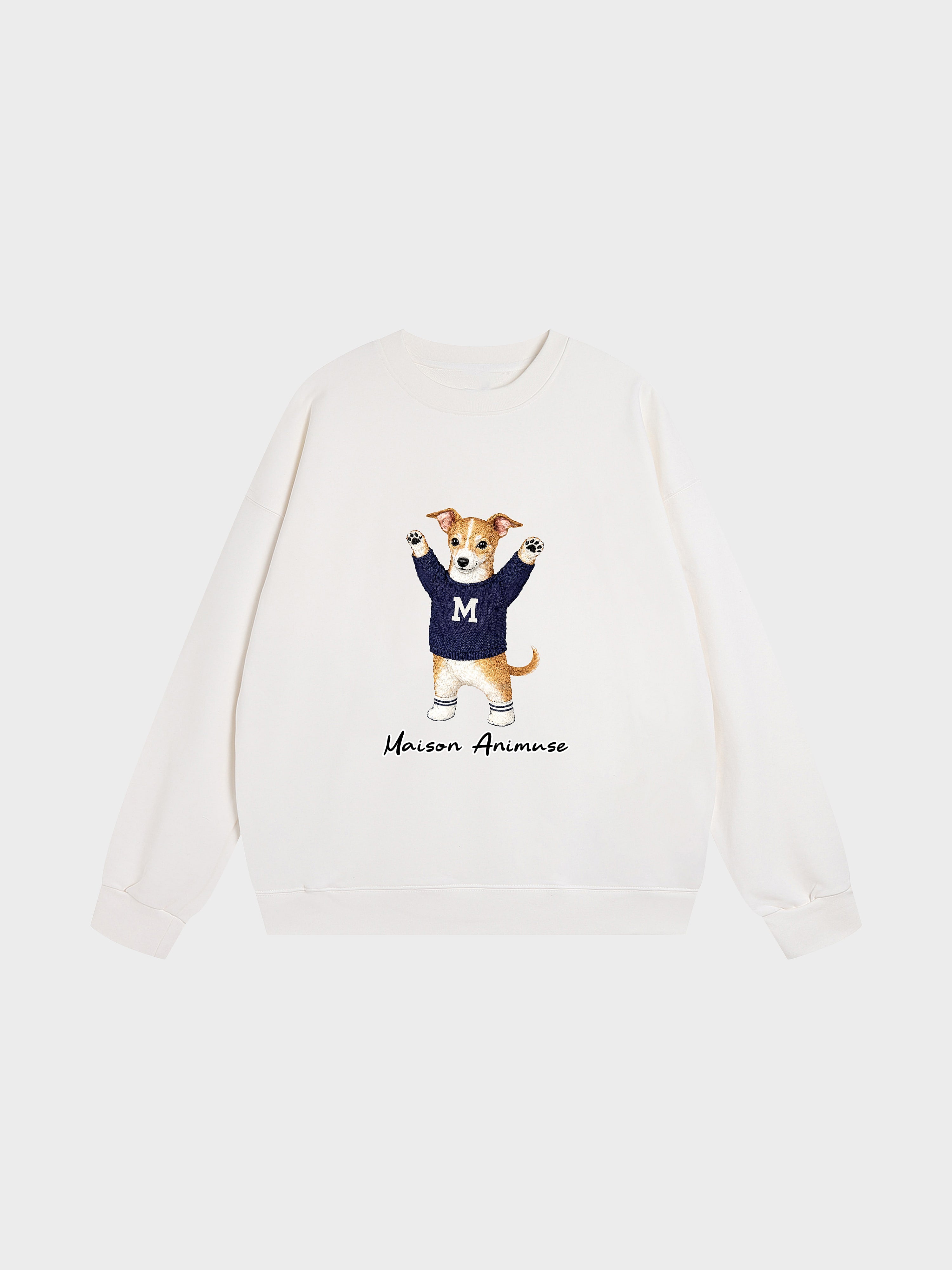Unisex Heavyweight Cotton Sweatshirt - Italian Greyhound - Sable and White