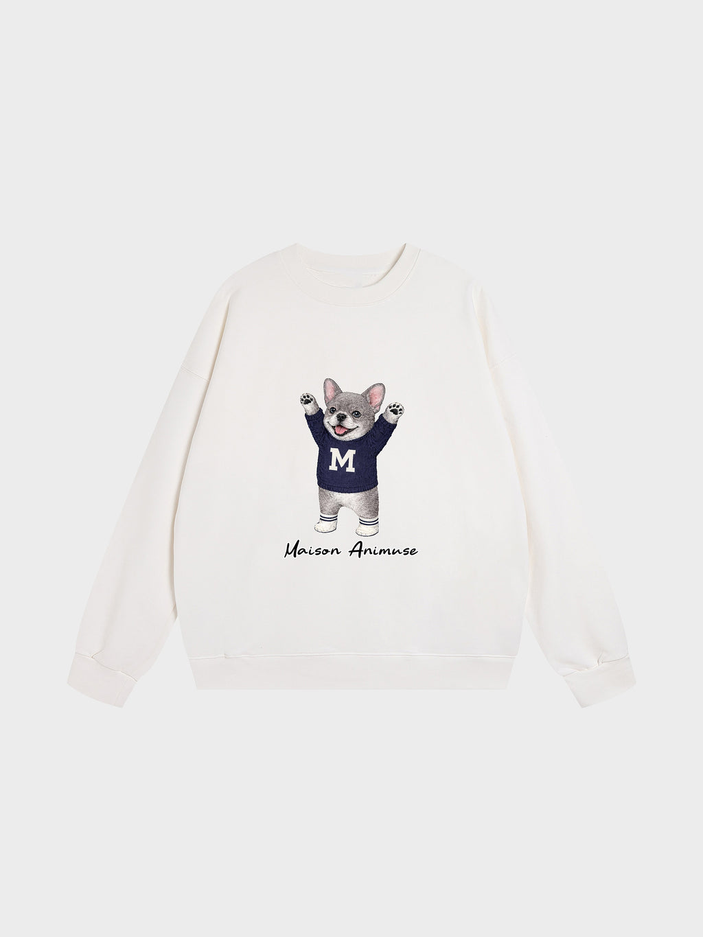 Unisex Heavyweight Cotton Sweatshirt- French Bulldog - Blue