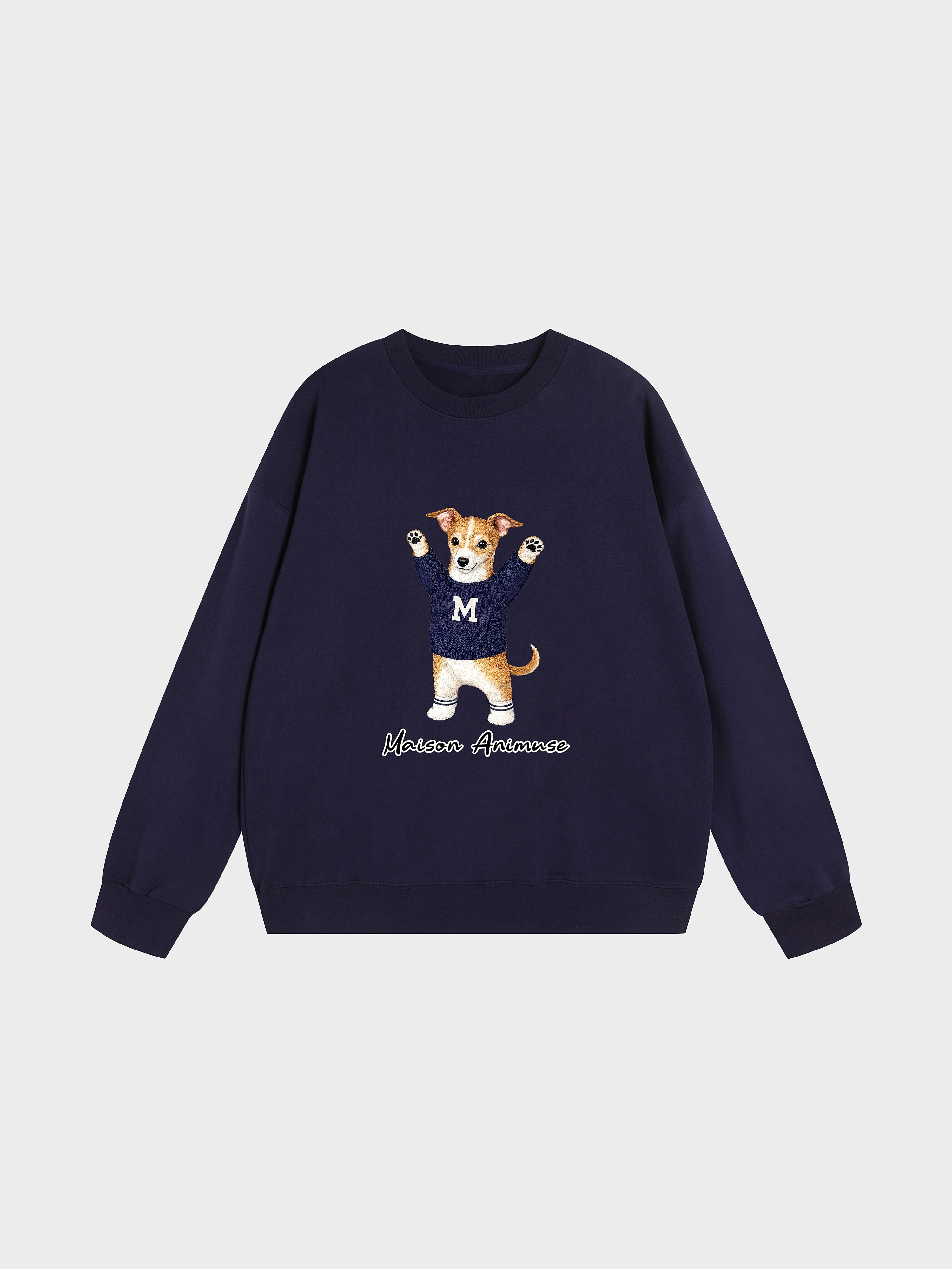 Unisex Heavyweight Cotton Sweatshirt - Italian Greyhound - Sable and White