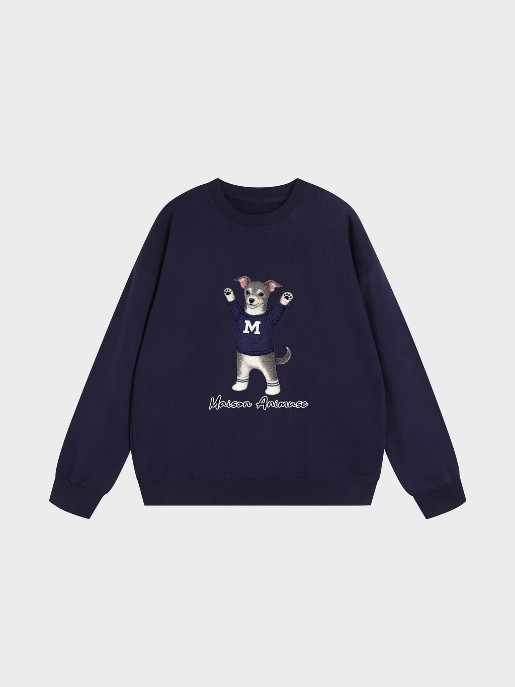 Unisex Heavyweight Cotton Sweatshirt Sweatshirt - Italian Greyhound - Blue and White