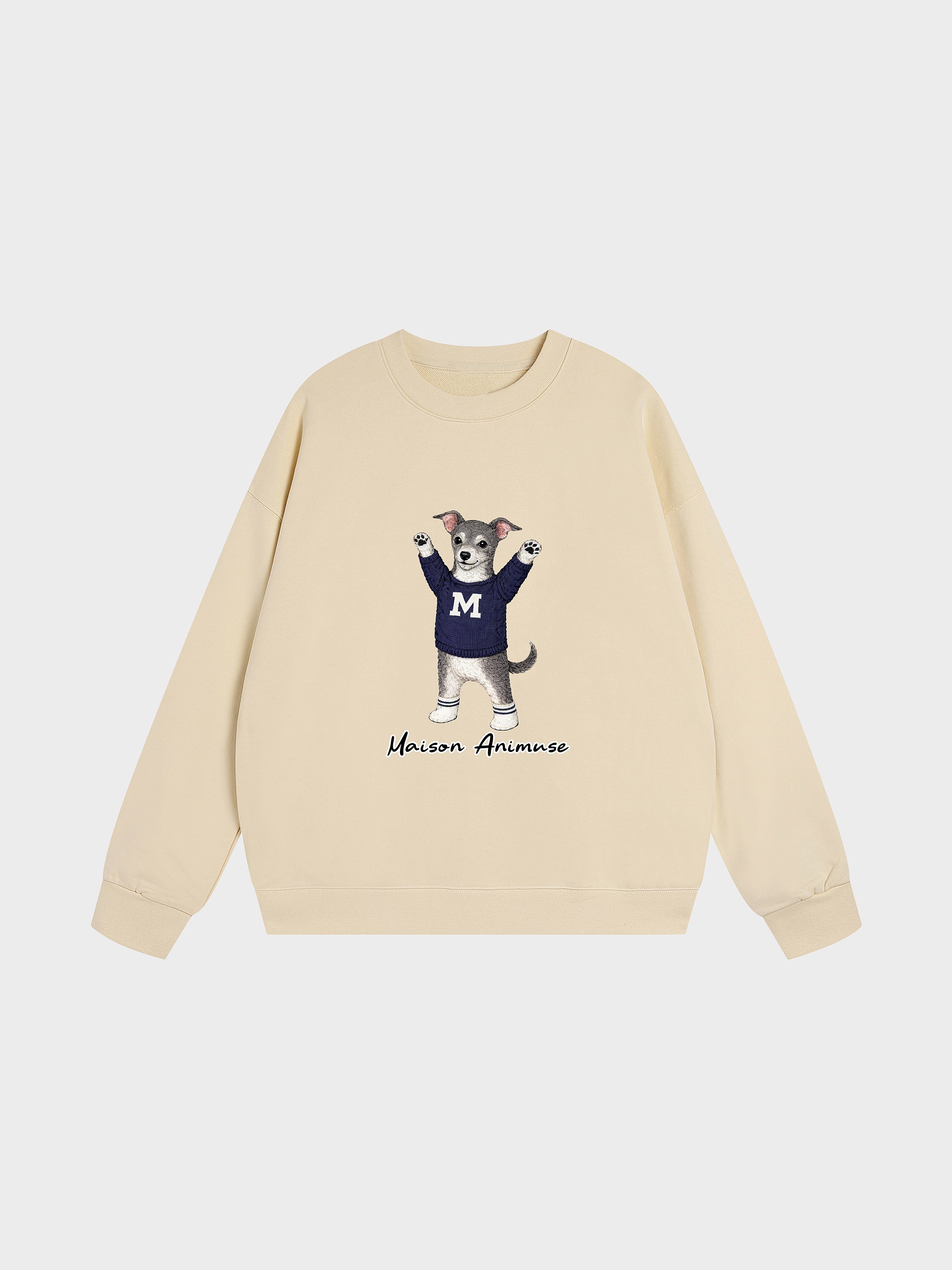 Unisex Heavyweight Cotton Sweatshirt Sweatshirt - Italian Greyhound - Blue and White